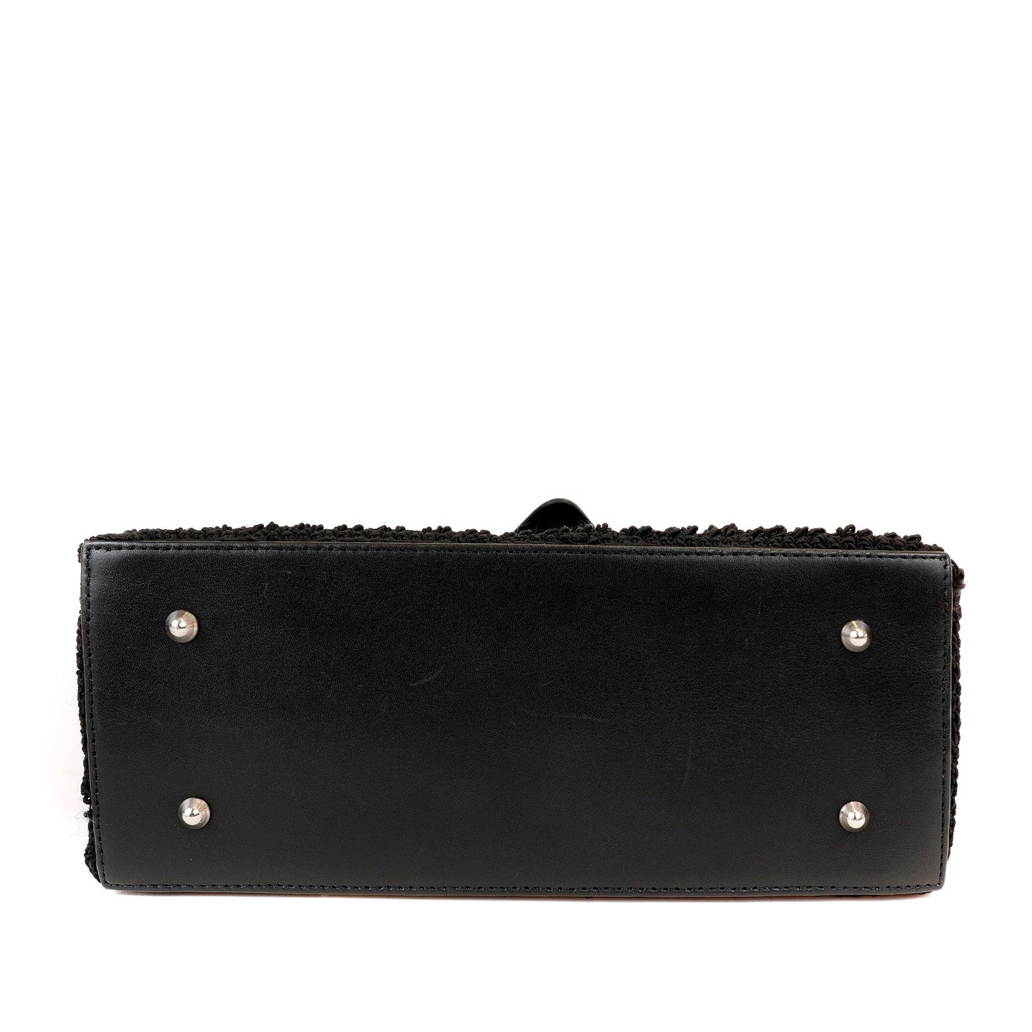 Chanel Black Crocheted Mini Tote with Silver Hardware