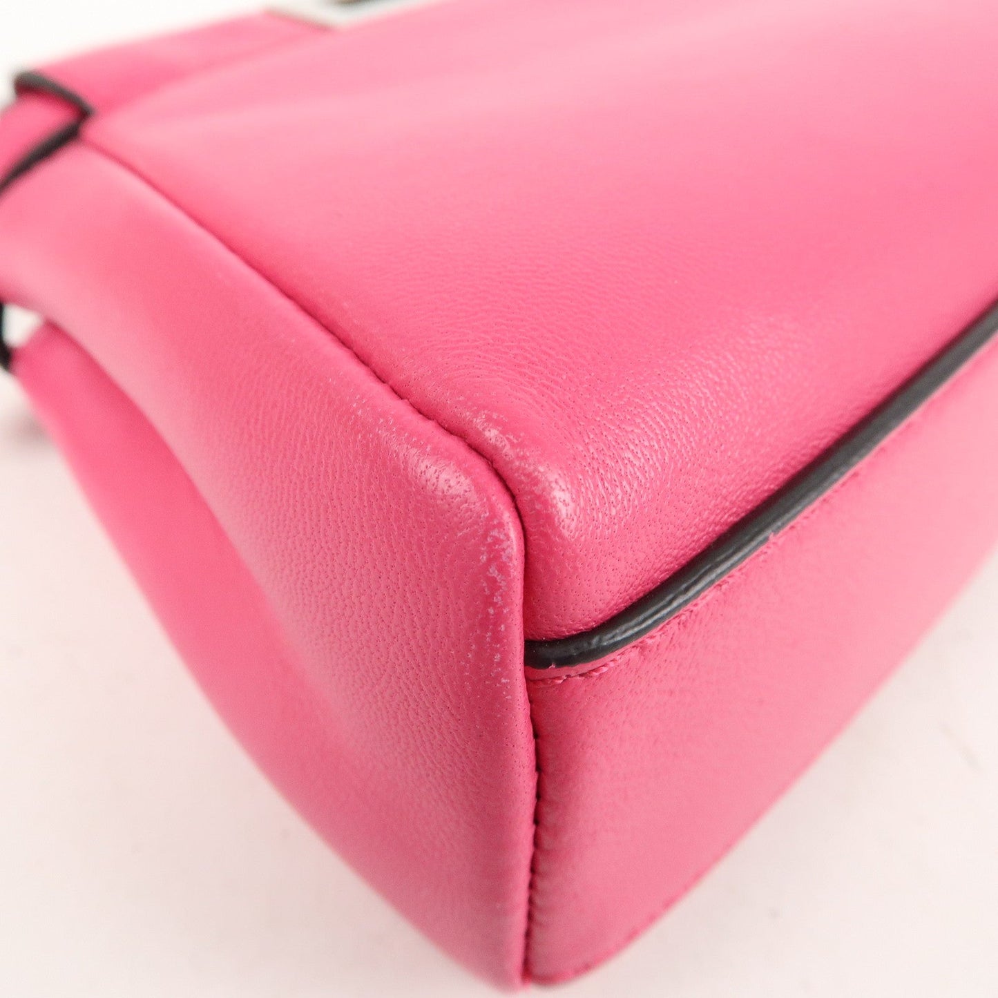 FENDI Leather Micro Peekaboo 2Way Bag Hand Bag Pink 8M0355