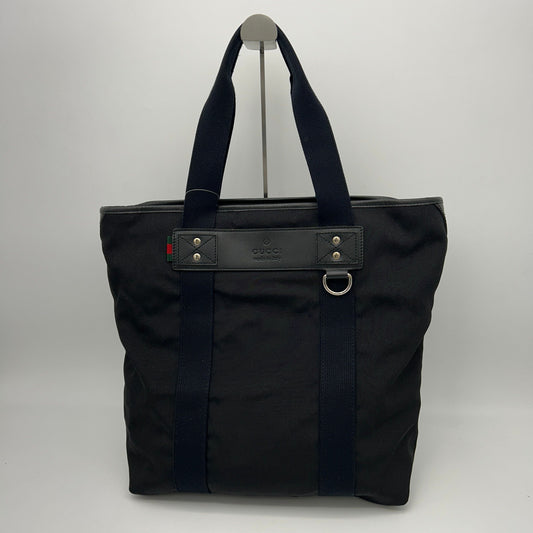 Gucci Canvas Tote Bag Black Leather Cloth Cloth gu5529cc