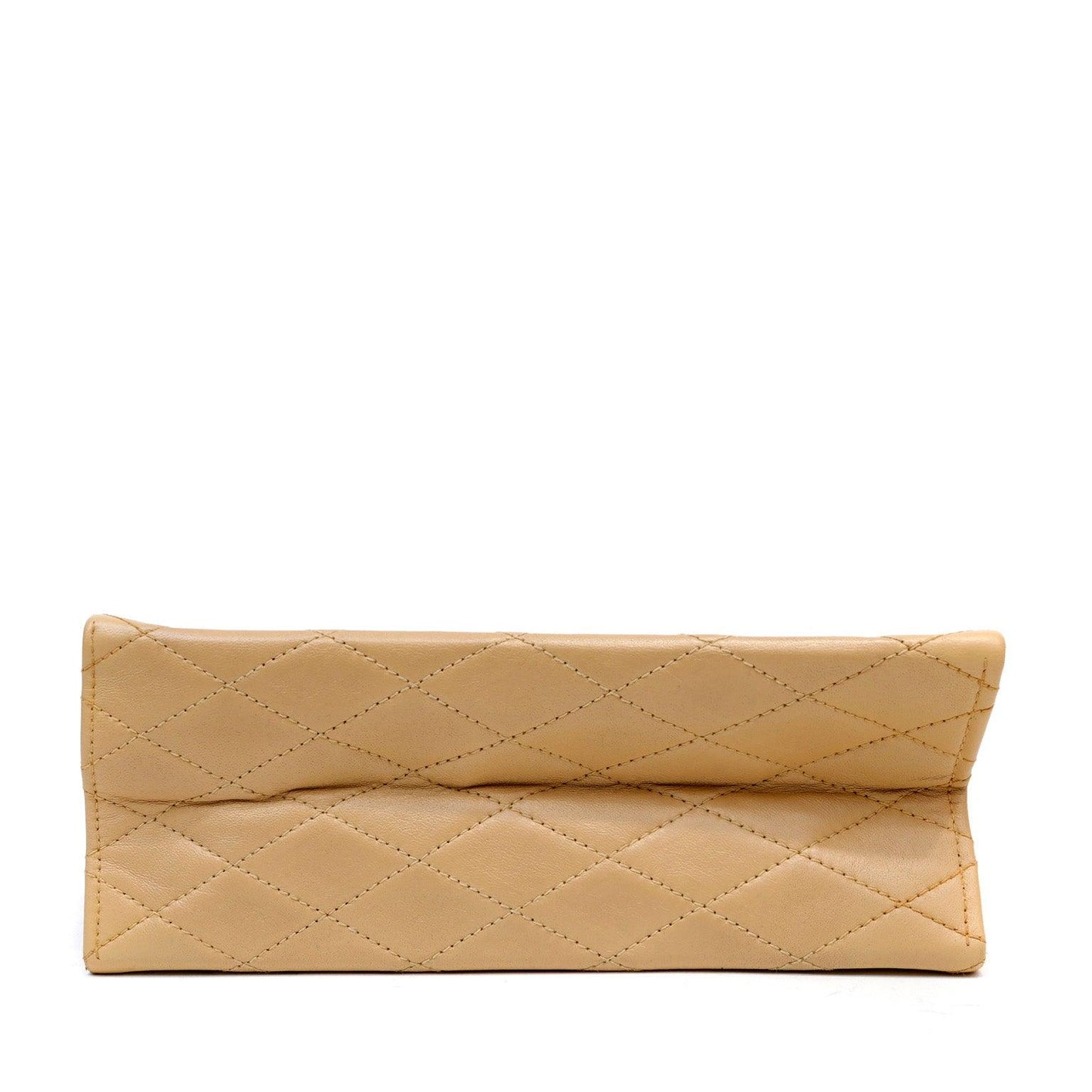 Chanel Vintage Beige Diamond Quilted Envelope Flap Bag w/ Gold Hardware