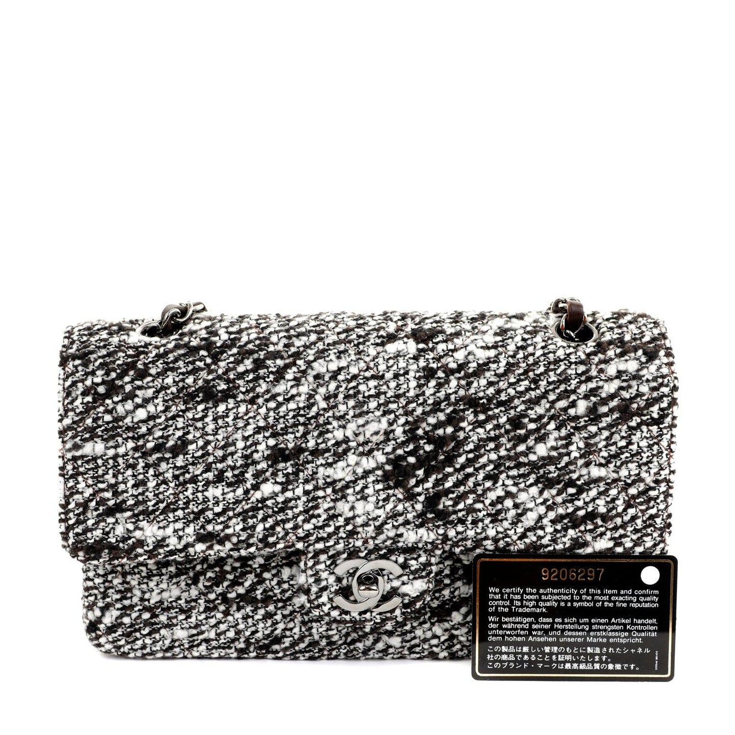 Chanel Coffee Tweed Runway Medium Classic w/ Silver Hardware