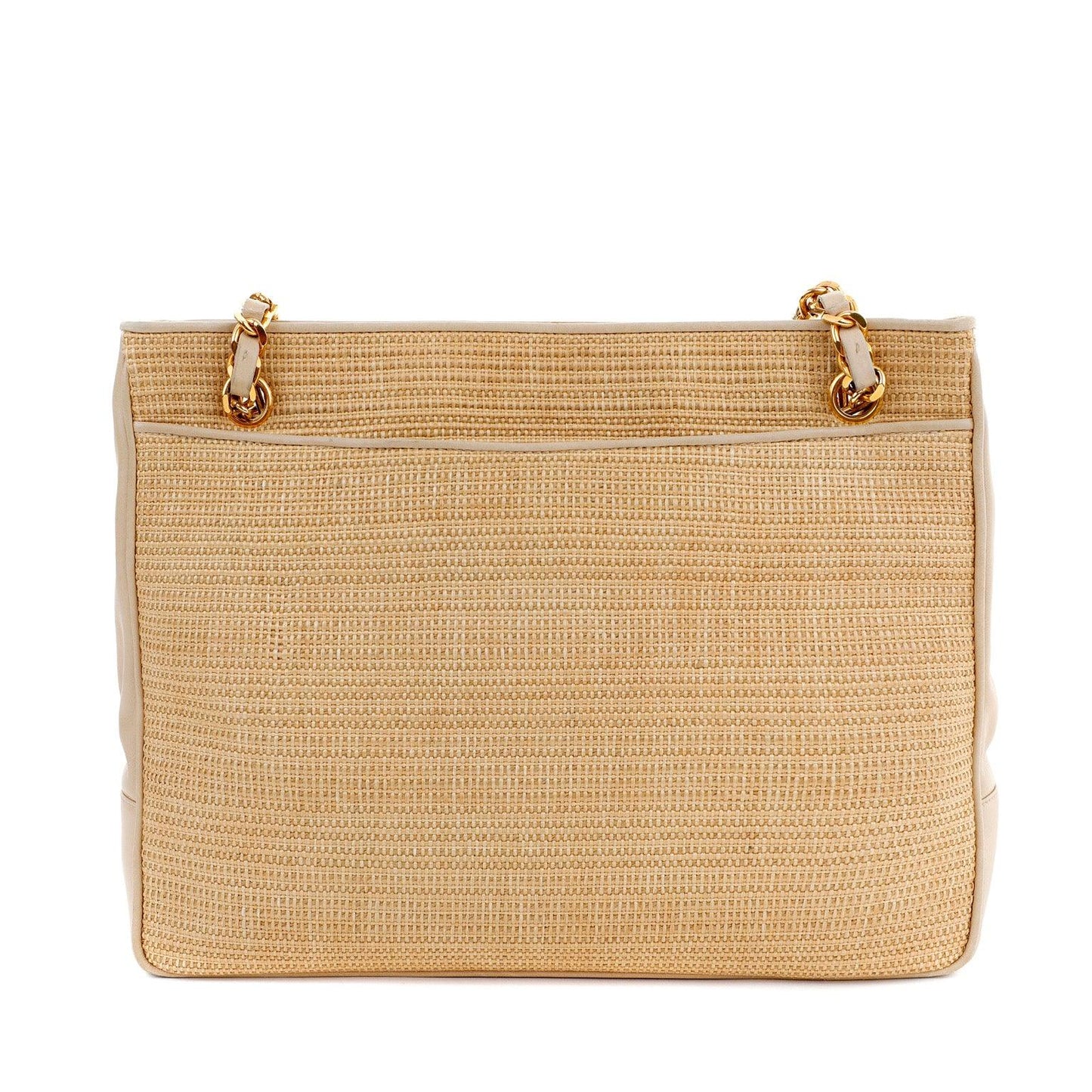 Chanel Vintage Raffia CC Tote