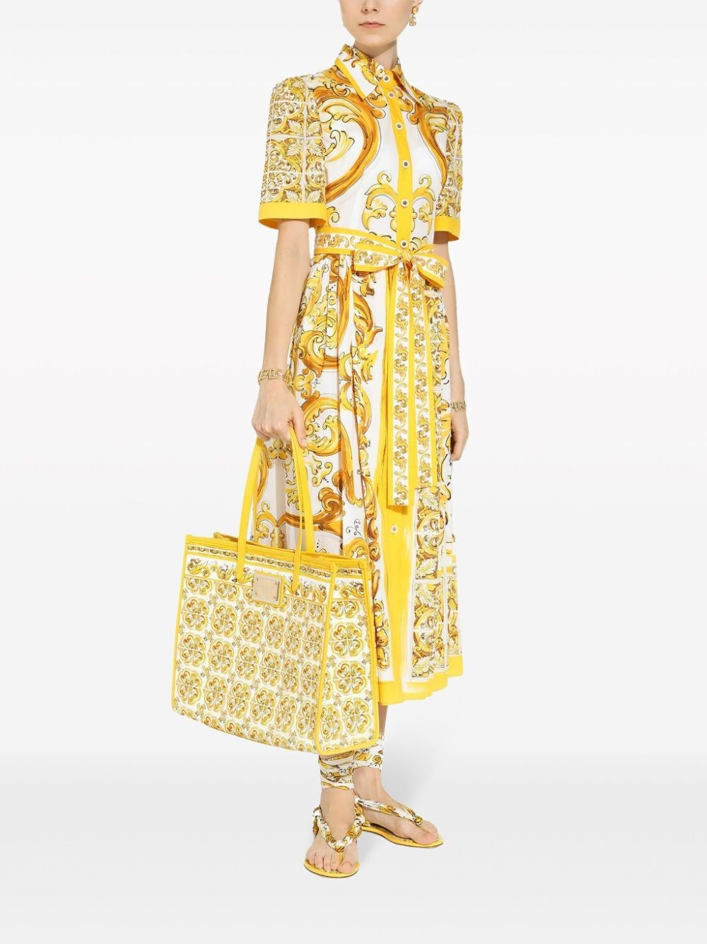 Dolce & Gabbana Women Majolica-Print Large Shopper Bag