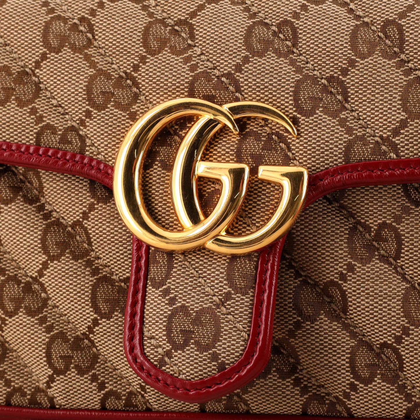 GG Marmont Flap Bag Diagonal Quilted GG Canvas Mini