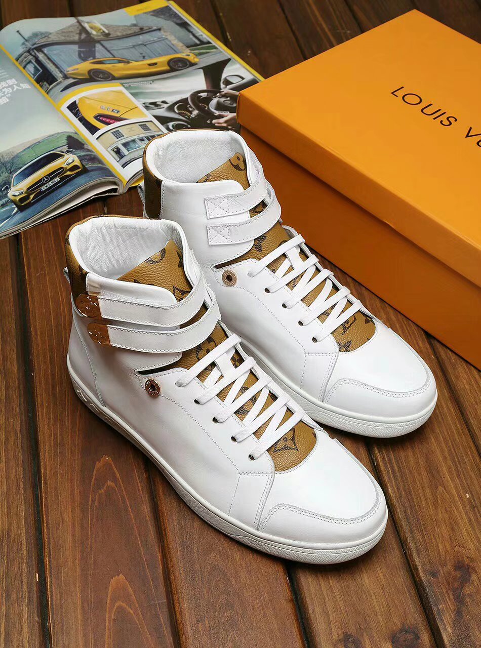 GLM - LUV HIgh Top White Brown Sneaker