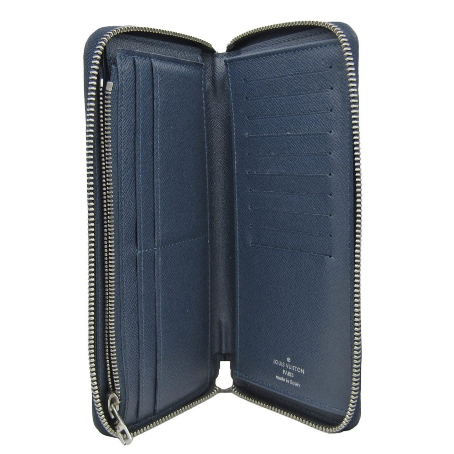 Sophisticated Navy Leather Zippy Wallet