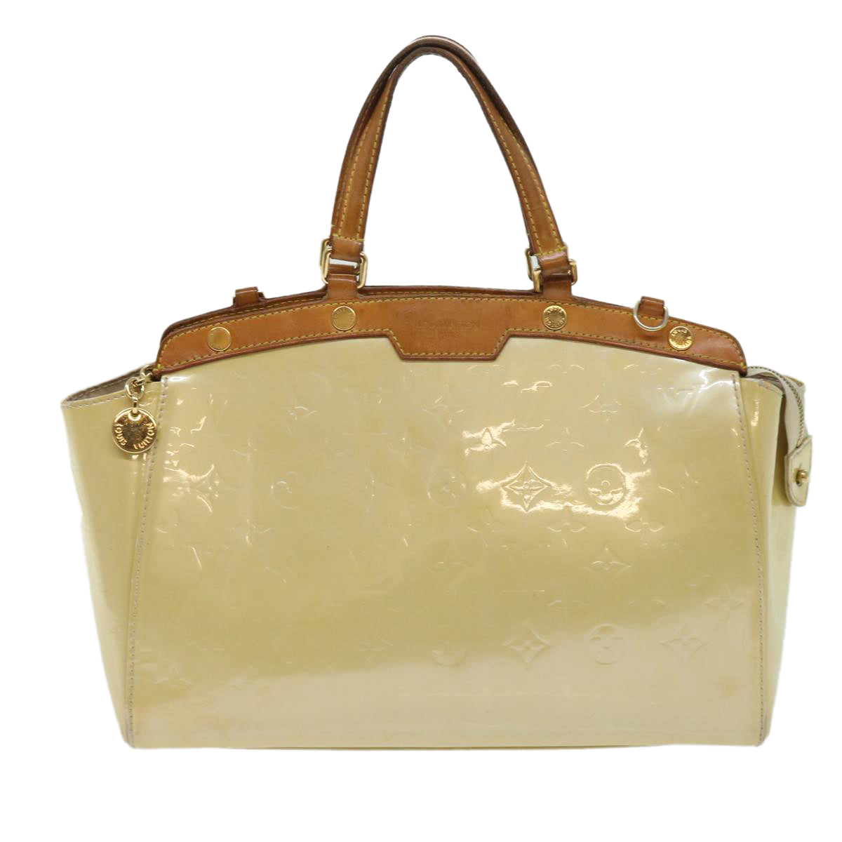 Sophisticated Beige Patent Leather Handbag