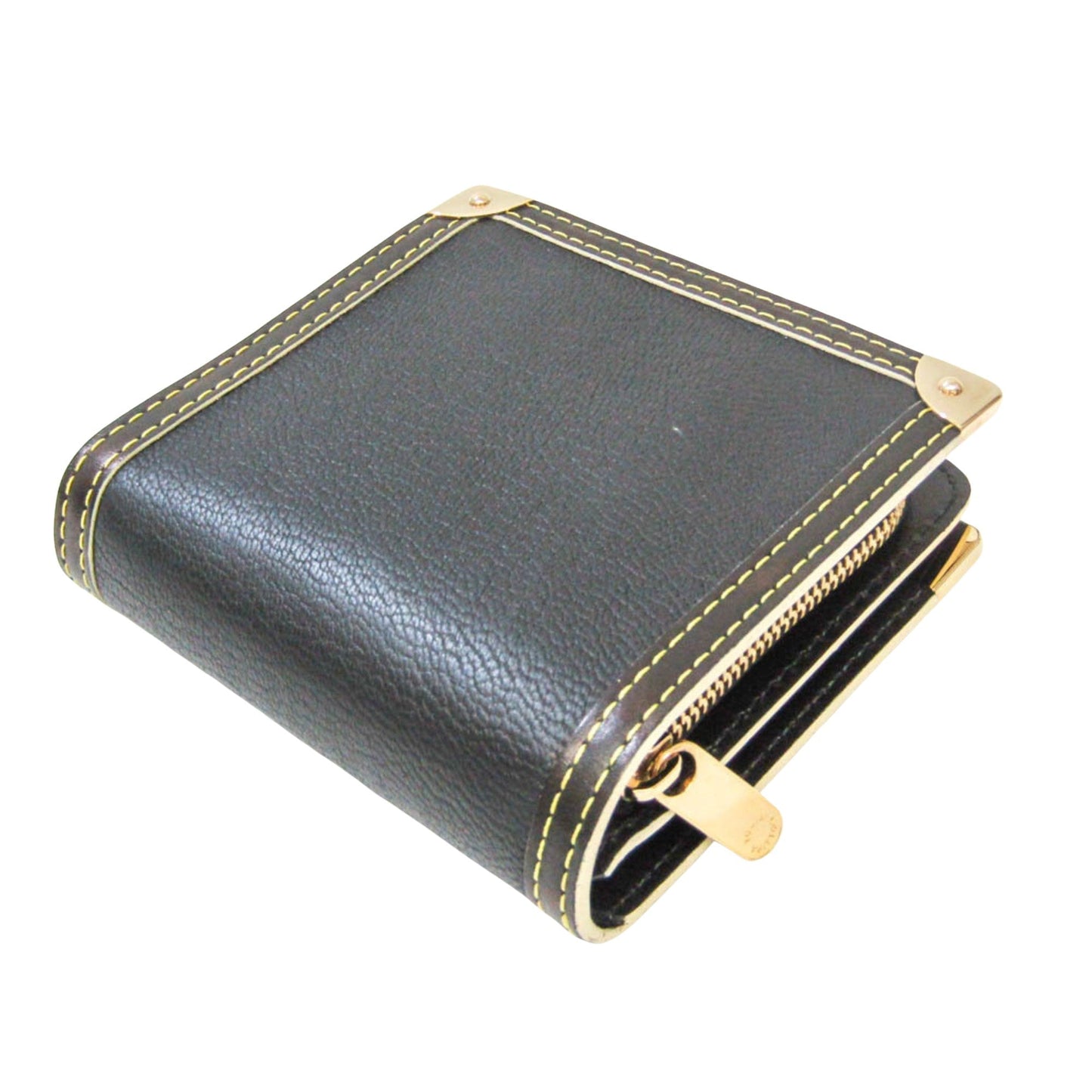 Exquisite Compact Zip Wallet in Premium Suhali Leather by French Designer