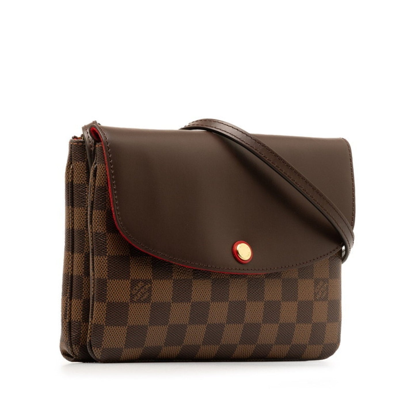 Brown Canvas Shoulder Bag with Zipper Closure