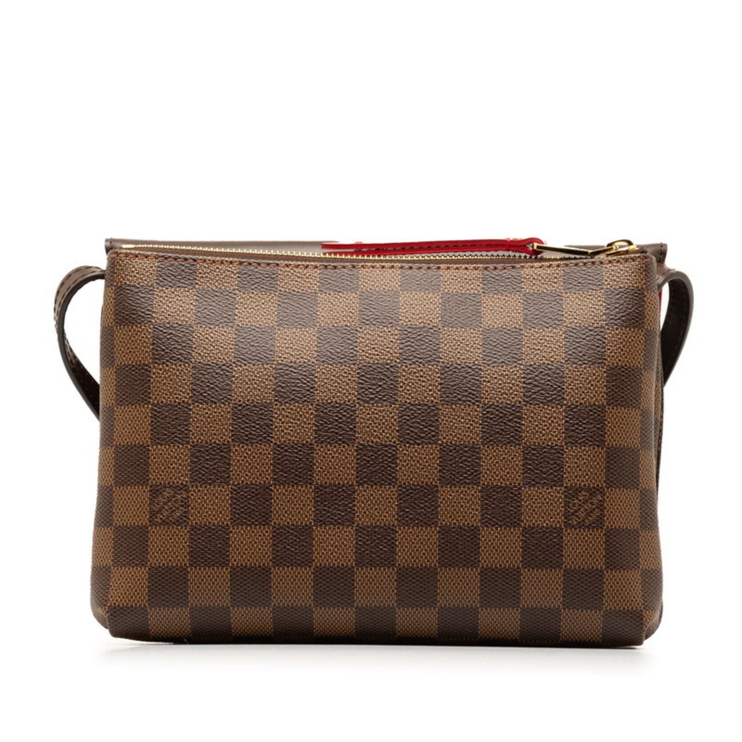 Brown Canvas Shoulder Bag with Zipper Closure
