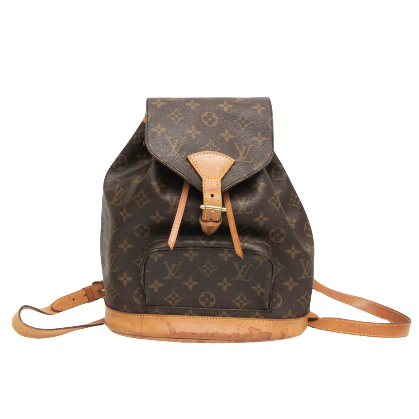 Chic Monogram Canvas Backpack with Natural Leather Accents