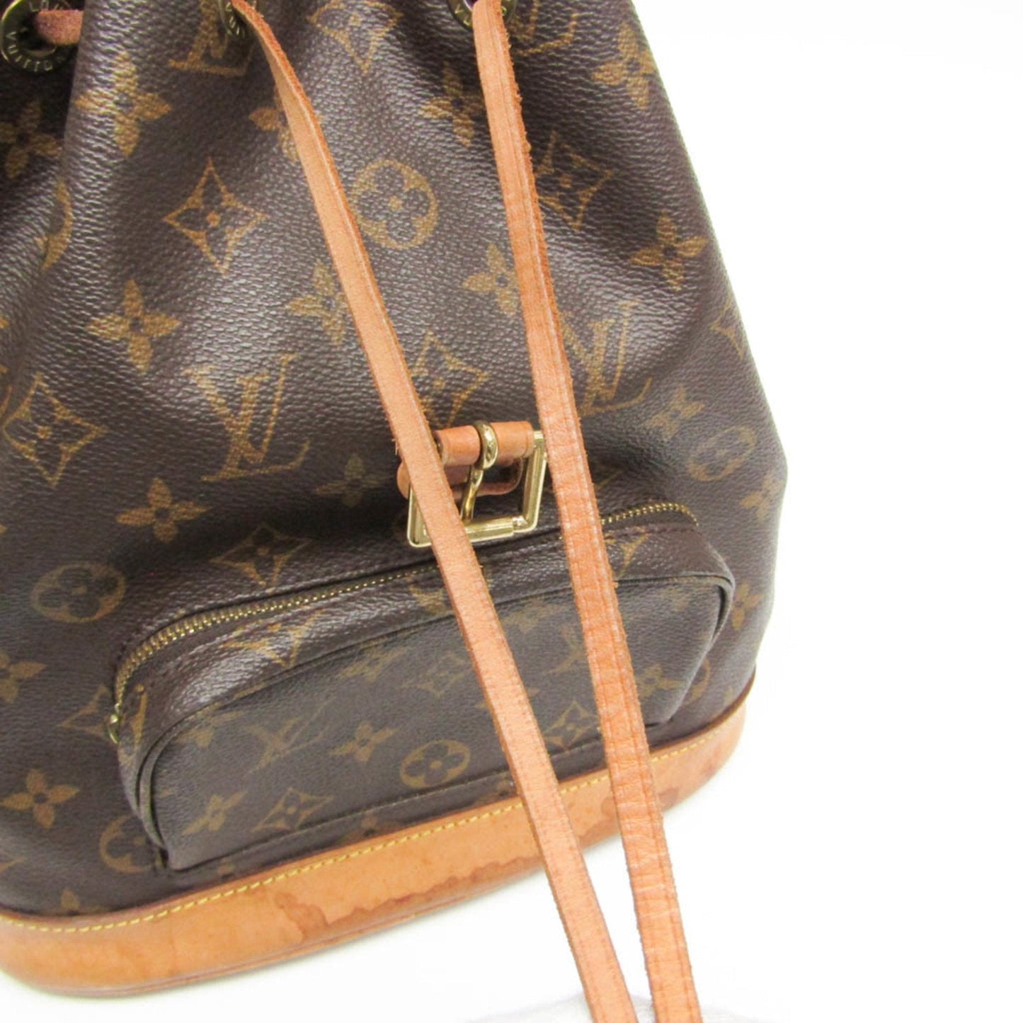 Chic Monogram Canvas Backpack with Natural Leather Accents