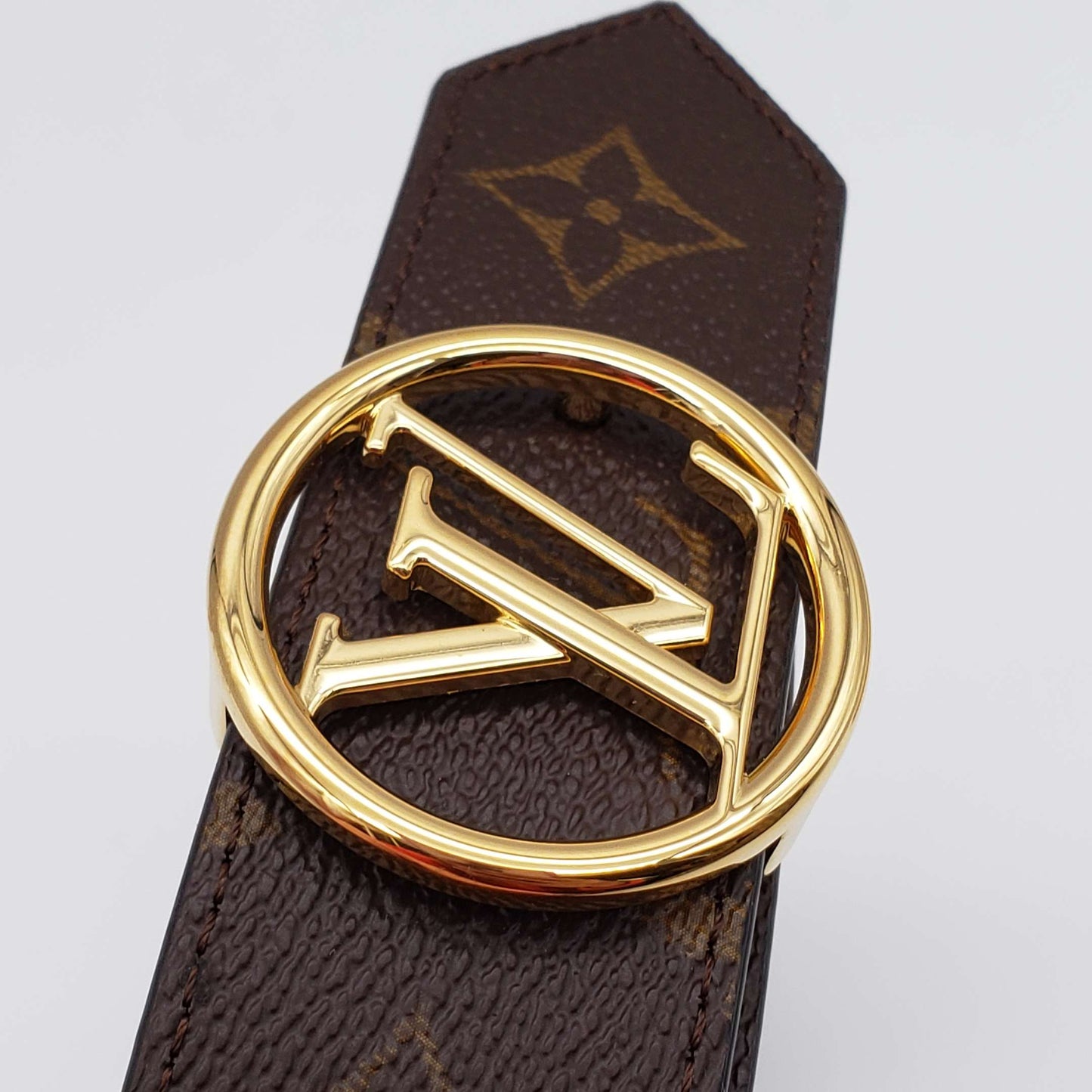 Louis Vuitton Circle Reversible Canvas and Leather Belth 85
