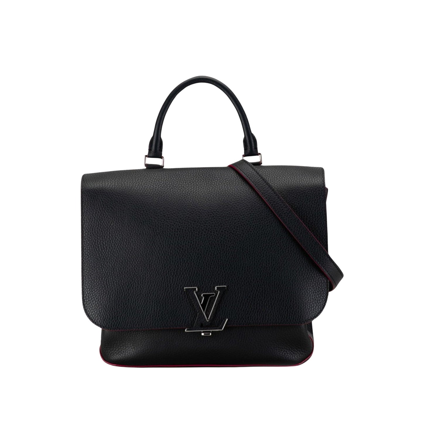 Navy Leather Shoulder Bag with Dust Bag and Strap