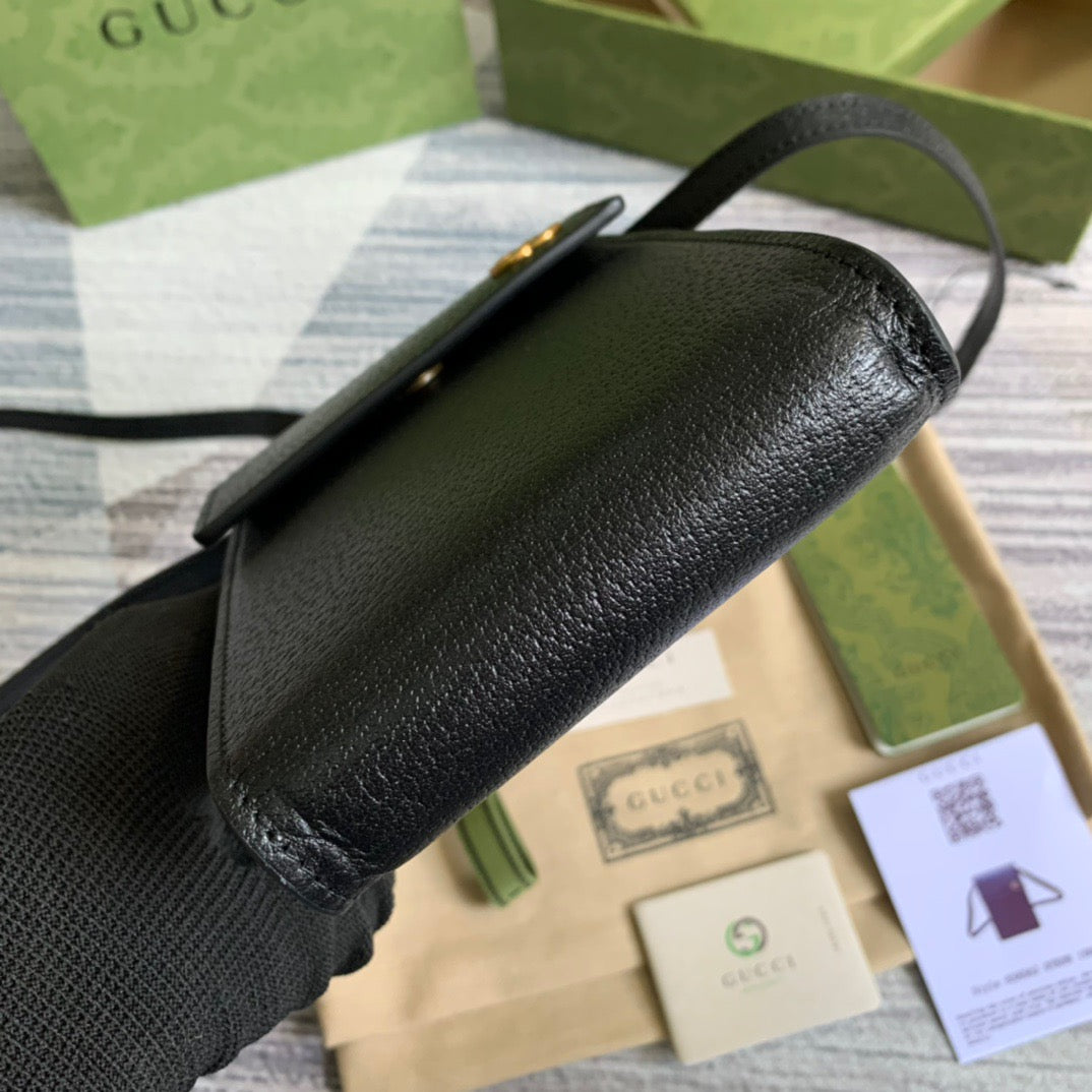 Glami Mini Bag With Double G Black For Men 7.1in/18cm Glami