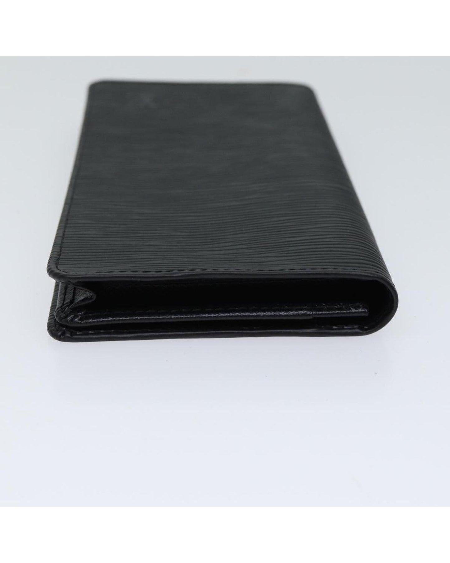 LOUIS VUITTON PorteCartes Black Leather Card Case