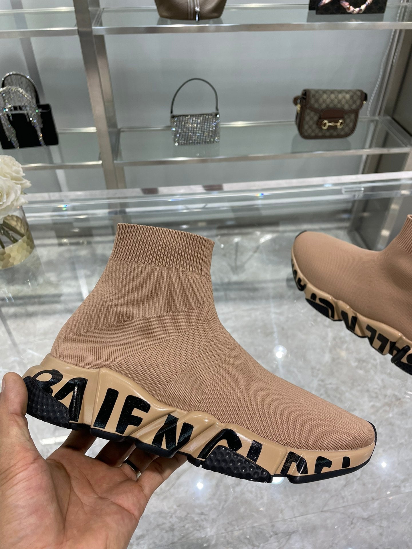 GLM - Bla Speed Print Stretch Knit Sneakers