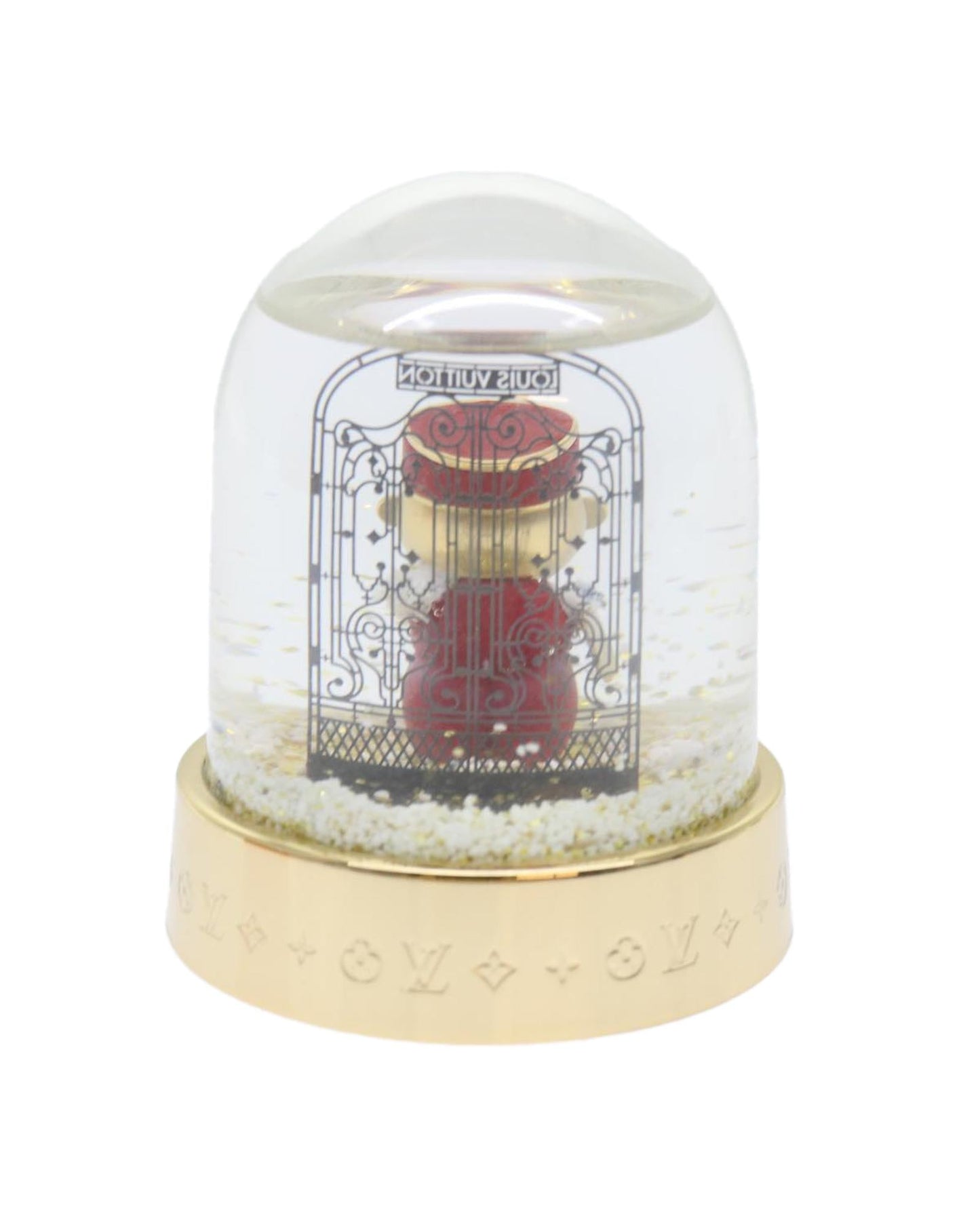 Clear and Gold Louis Vuitton Snow Globe