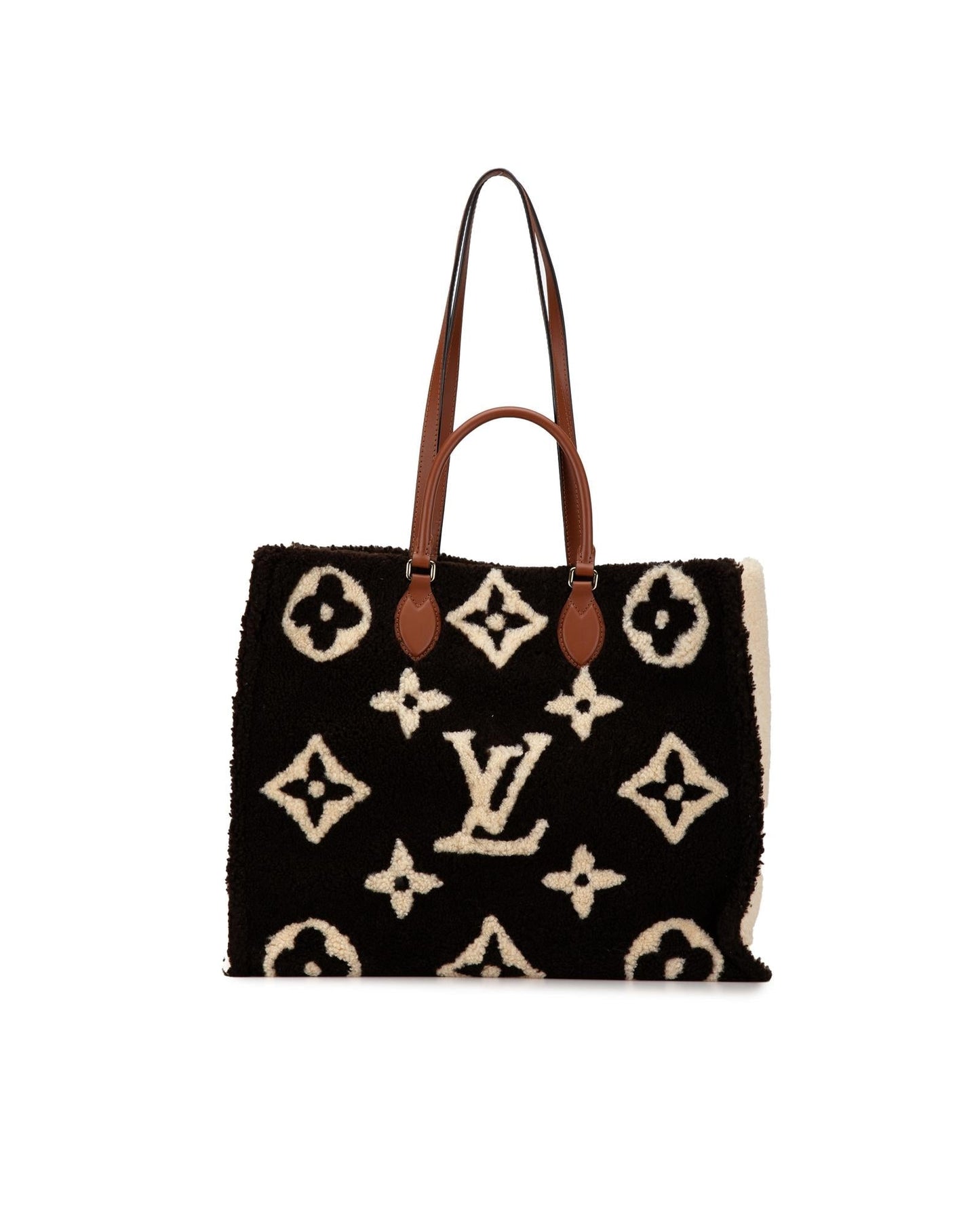 Louis Vuitton Monogram Empreinte Shearling Tote Bag - Brown   Louis Vuitton Shearling Tote  Brown Monogram