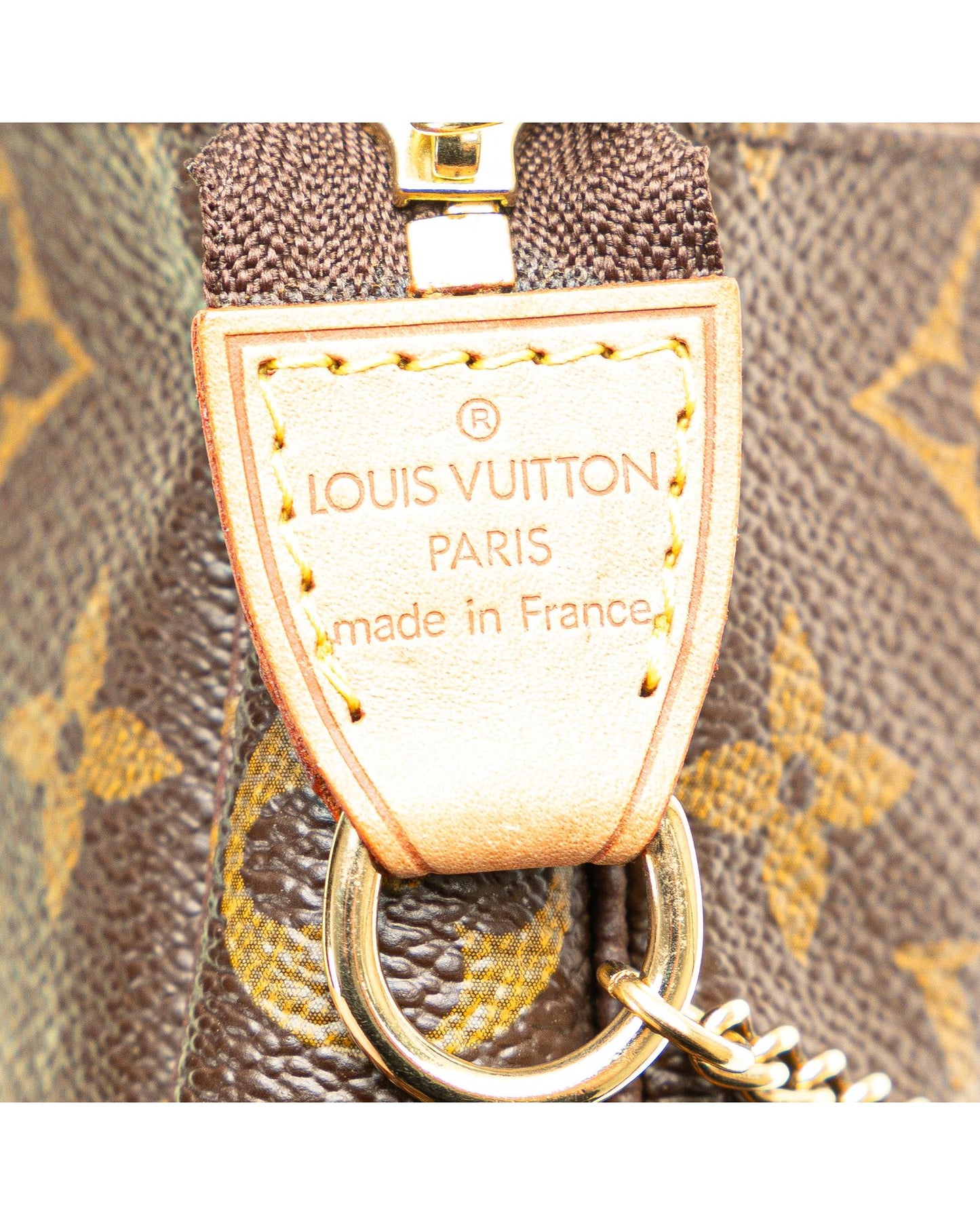 Monogram Canvas Mini Pochette with Gold-Tone Chain Strap