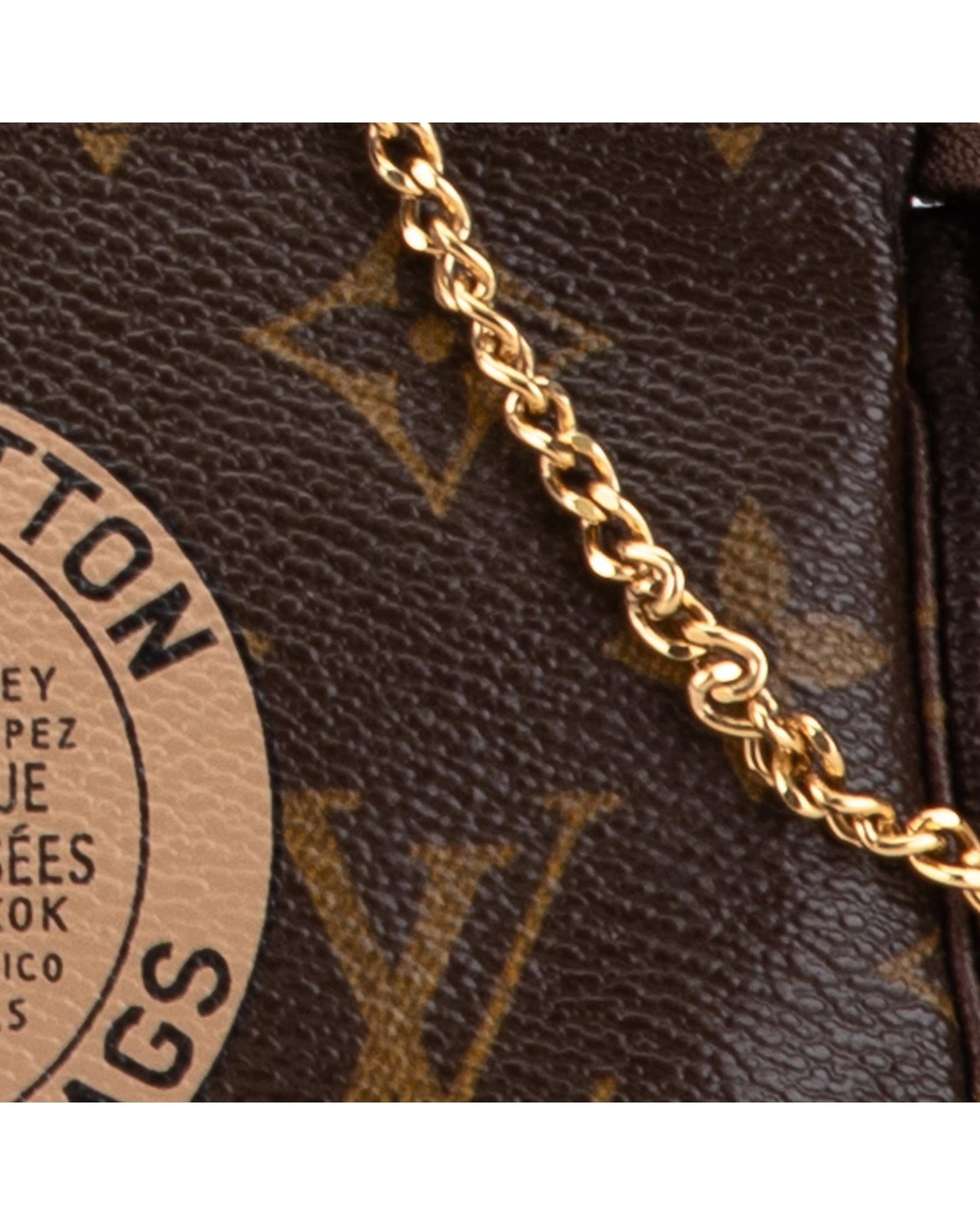 Monogram Canvas Mini Pochette with Gold-Tone Chain Strap