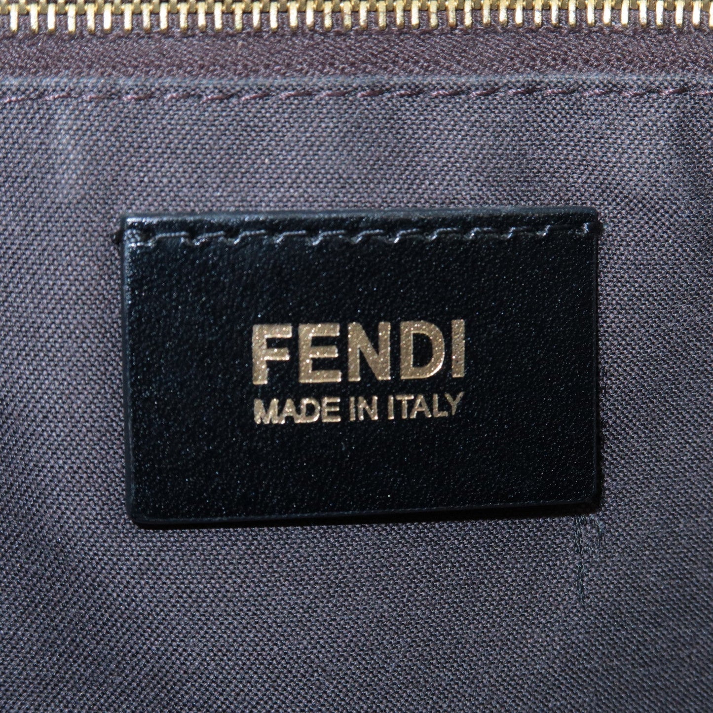 FENDI Zucchino Mamma Baguette Canvas Leather Shoulder Bag 8BR001