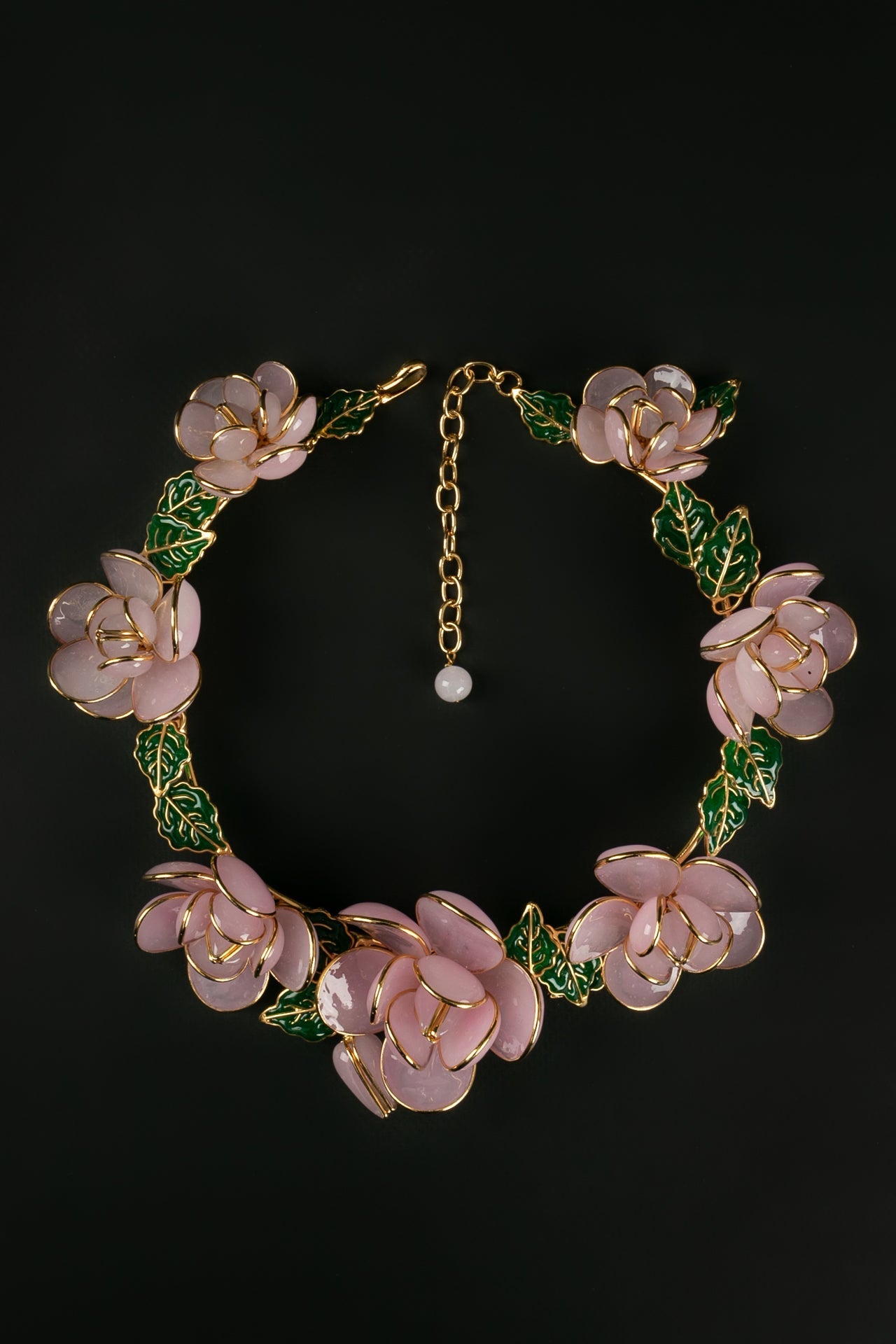 Collier en pÃƒÆ’Ã‚Â¢te de verre rose Augustine