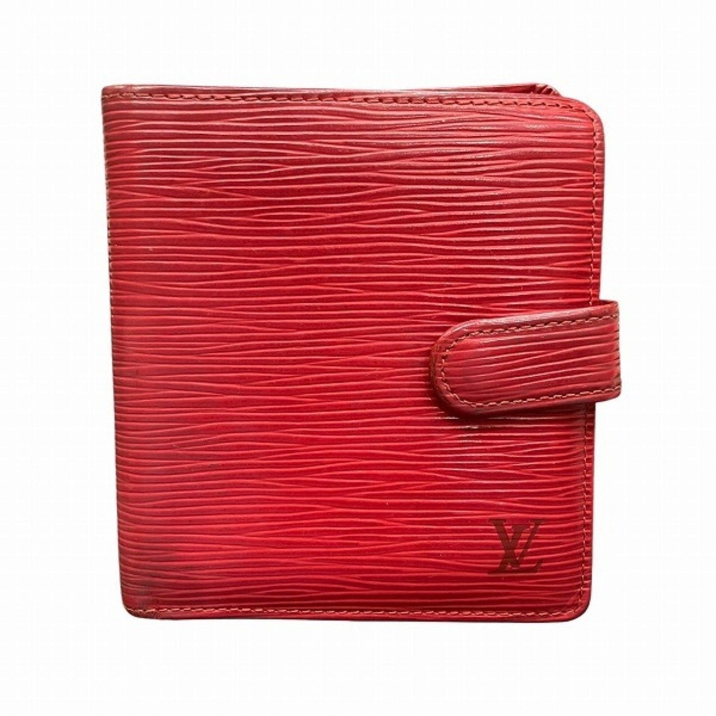 Leather Porte Billet Wallet with Slight Scratches and Stains