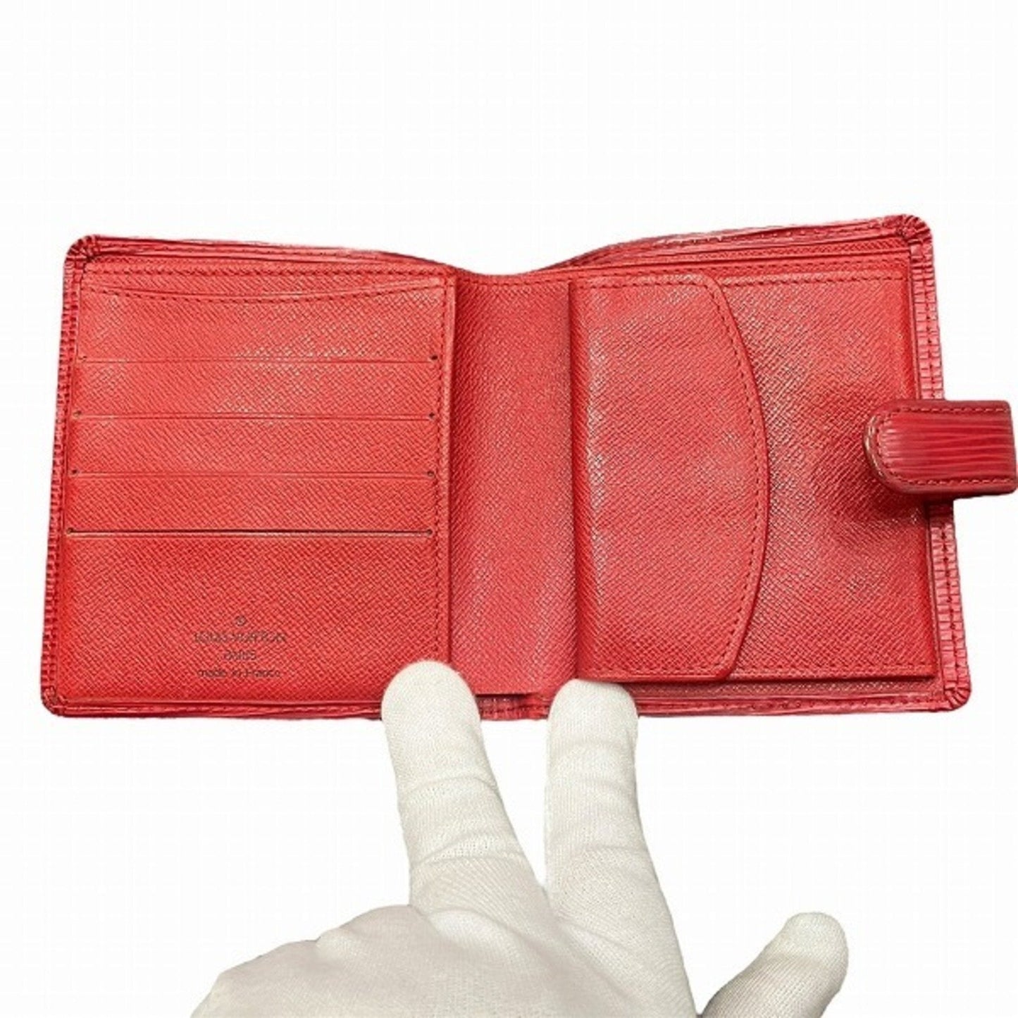Leather Porte Billet Wallet with Slight Scratches and Stains