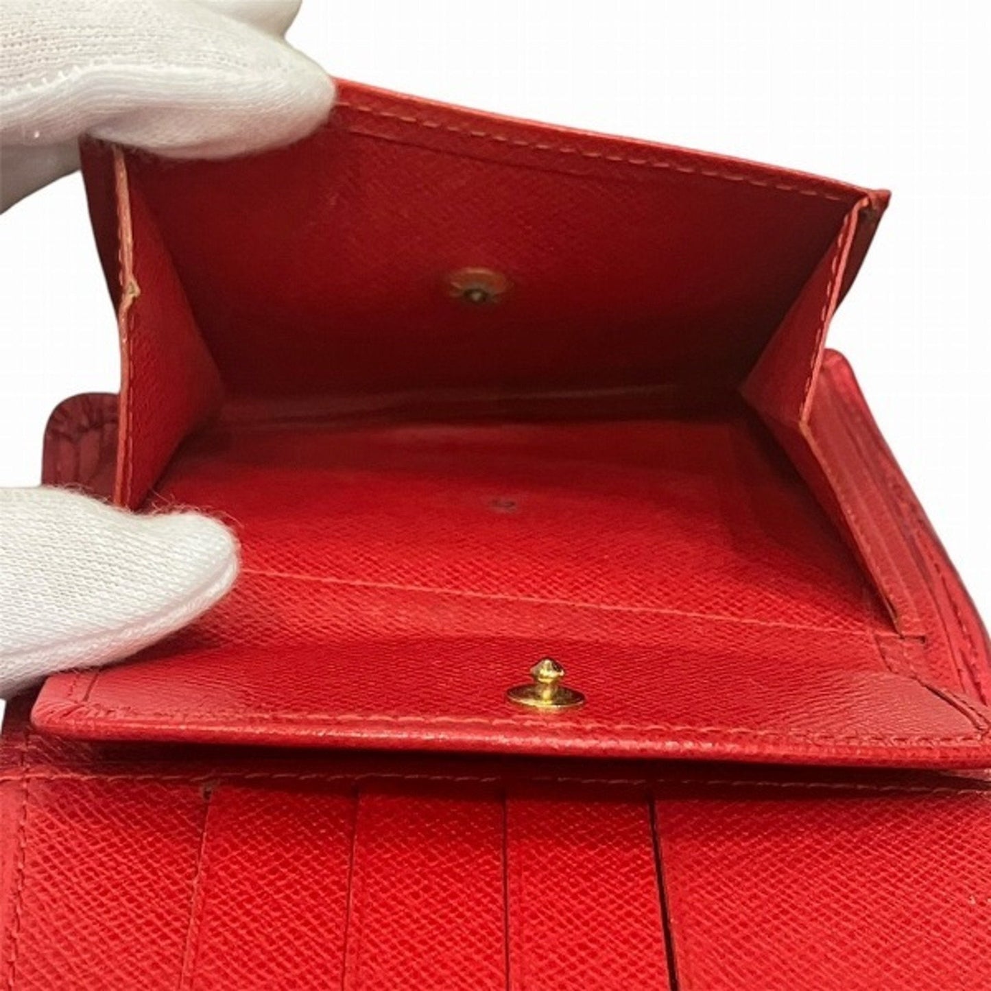 Leather Porte Billet Wallet with Slight Scratches and Stains