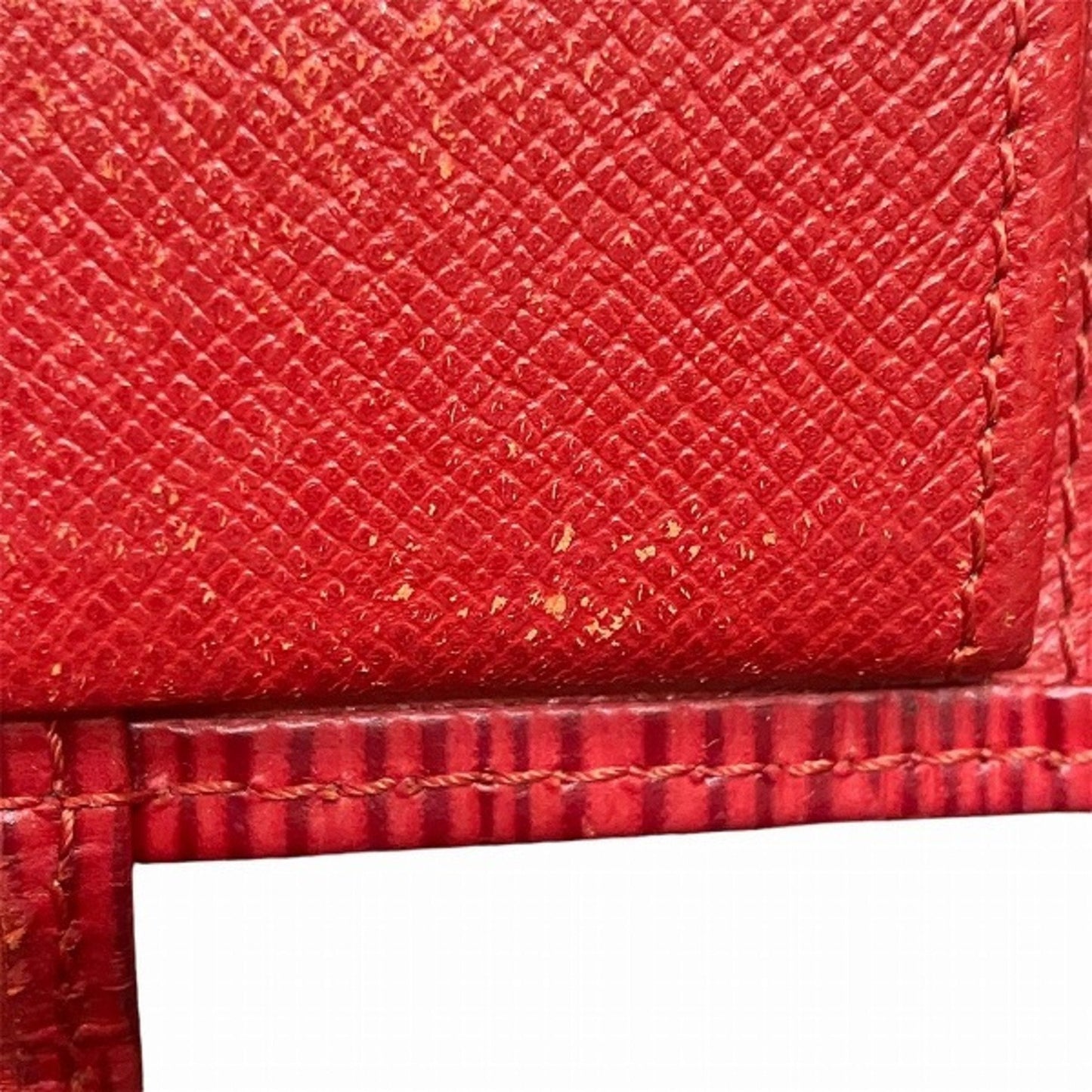 Leather Porte Billet Wallet with Slight Scratches and Stains