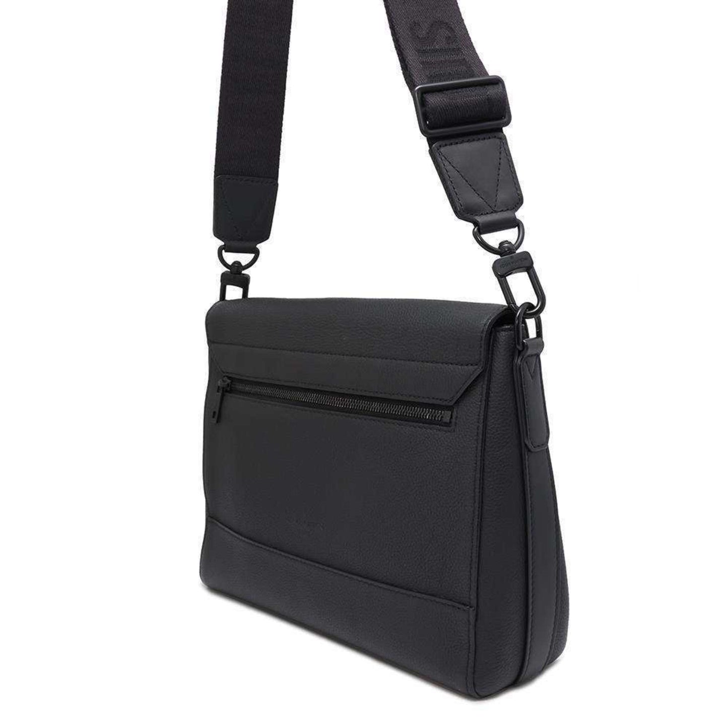 LV Trainer Black Leather Messenger Bag