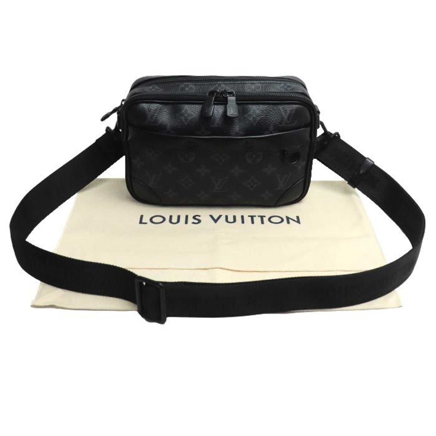 Sleek Canvas Messenger Bag with Shoulder Strap and Dust Bag