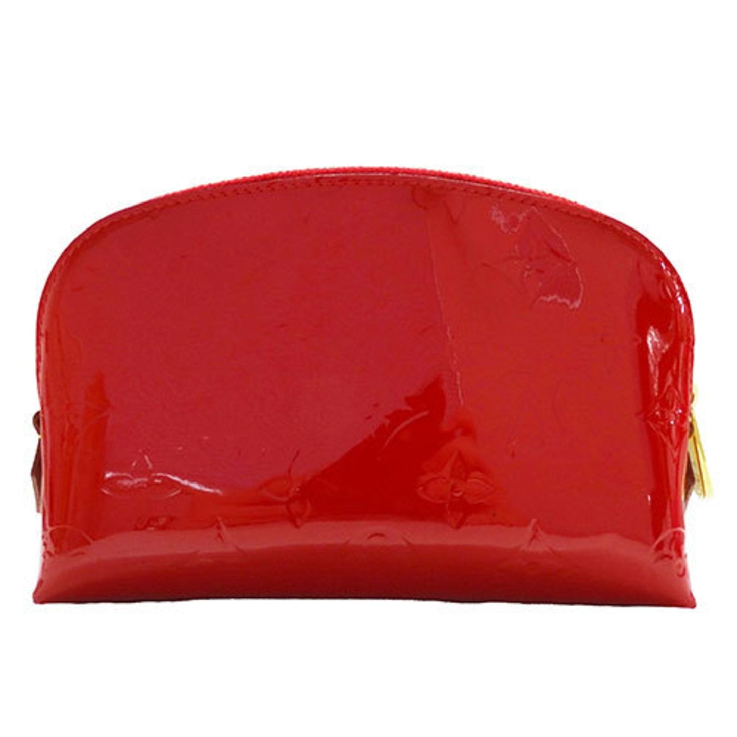 Patent Leather Cosmetic Pouch with Slight Wear