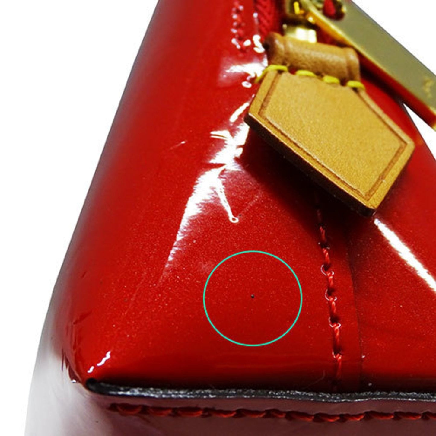Patent Leather Cosmetic Pouch with Slight Wear