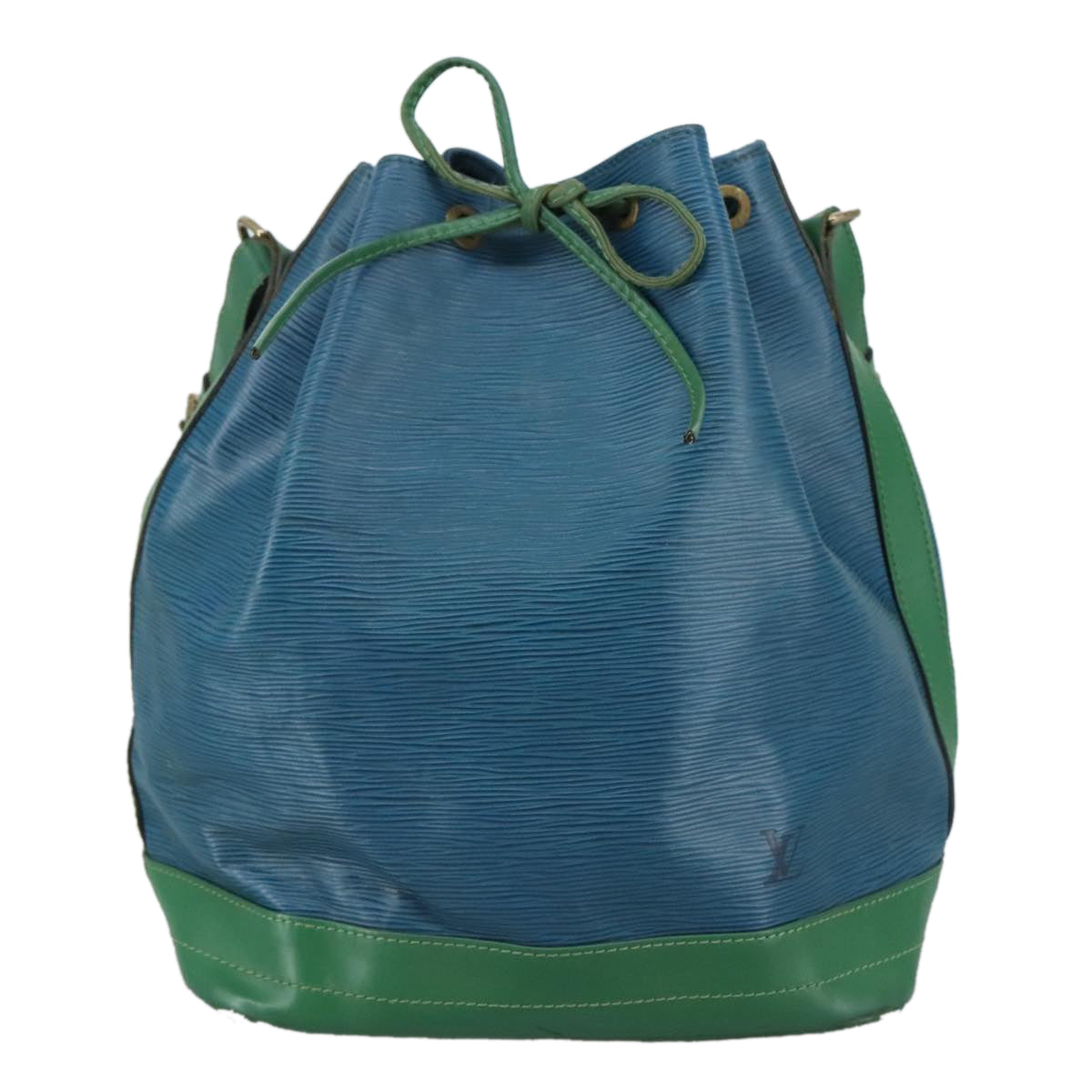 Leather Drawstring Bucket Bag with Adjustable Shoulder Drop