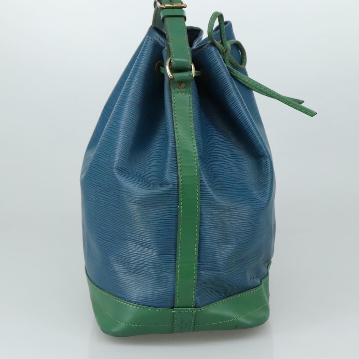 Leather Drawstring Bucket Bag with Adjustable Shoulder Drop