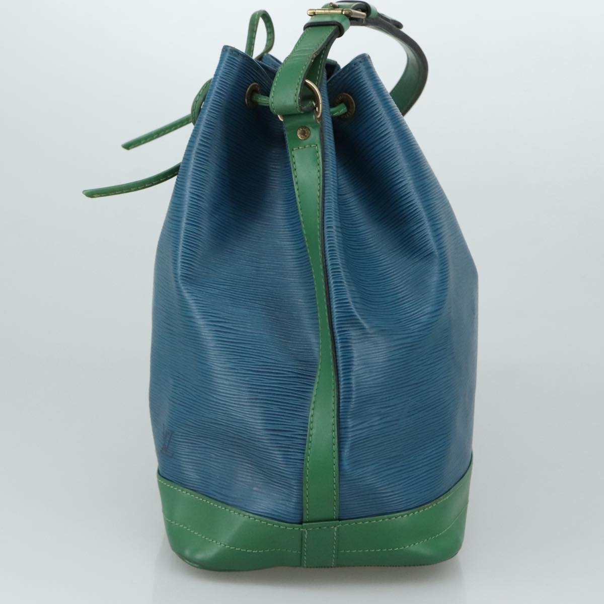 Leather Drawstring Bucket Bag with Adjustable Shoulder Drop