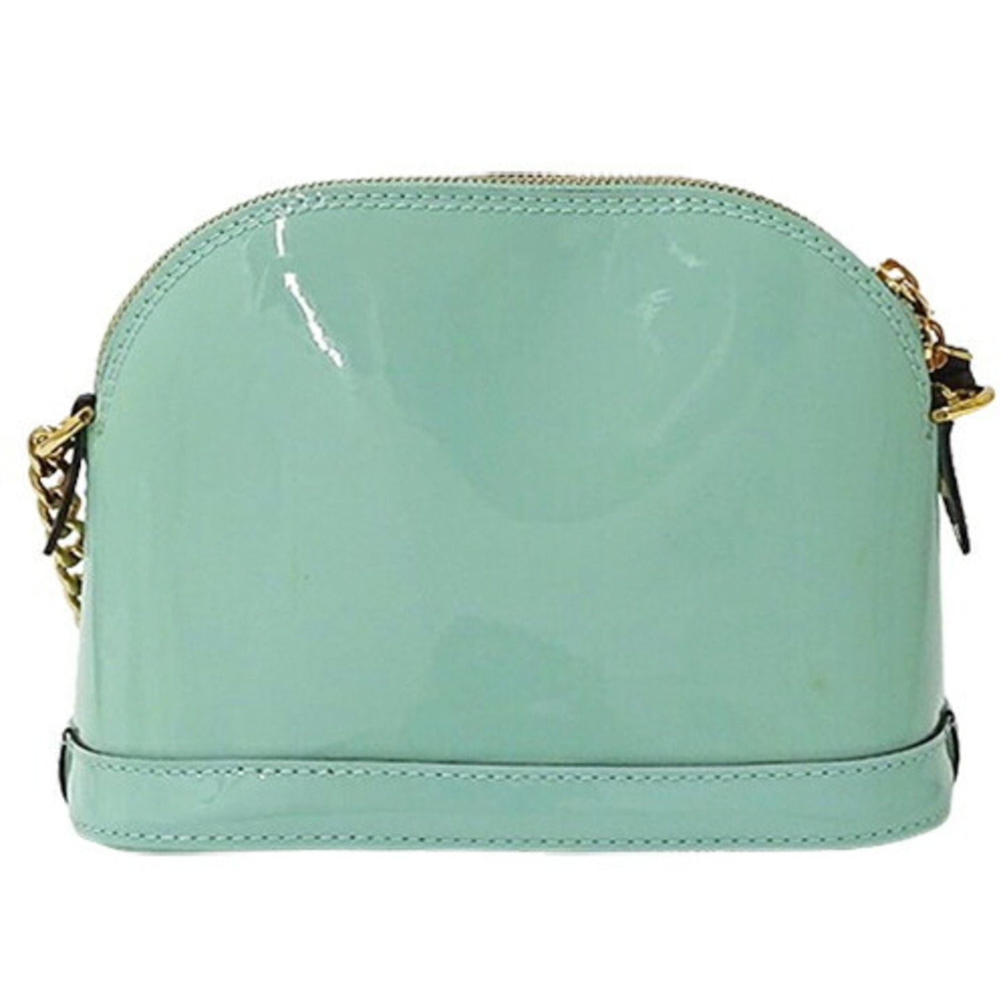Patent Leather Mini Handbag with Good Condition and Wear on Handle