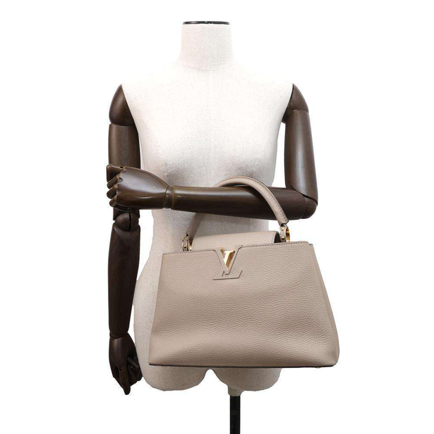 Leather Capucines Bag with Dust Bag and Shoulder Strap