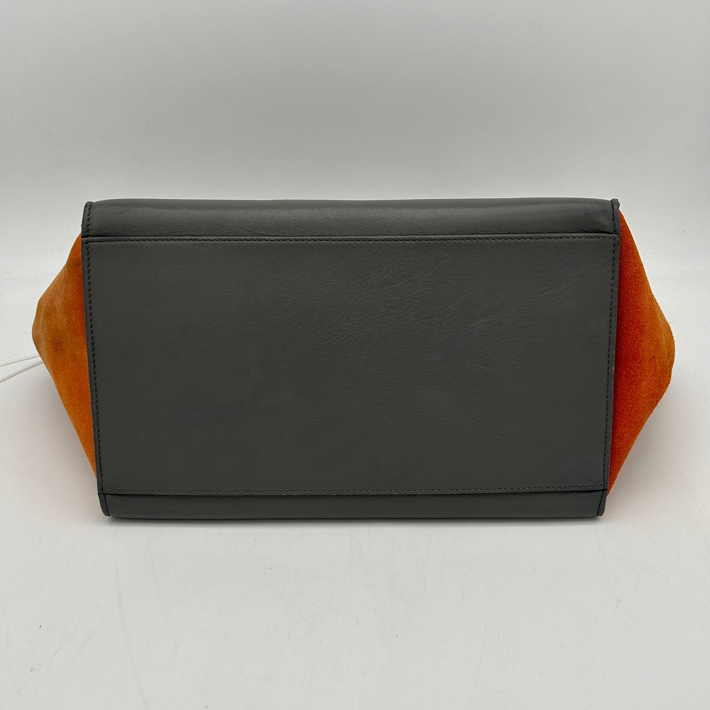 Celine Trapeze Black Orange Suede Leather Handbag Medium