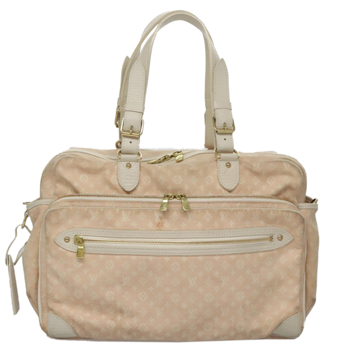 Mini Lin Canvas Tote Bag with Name Tag and Slight Wear