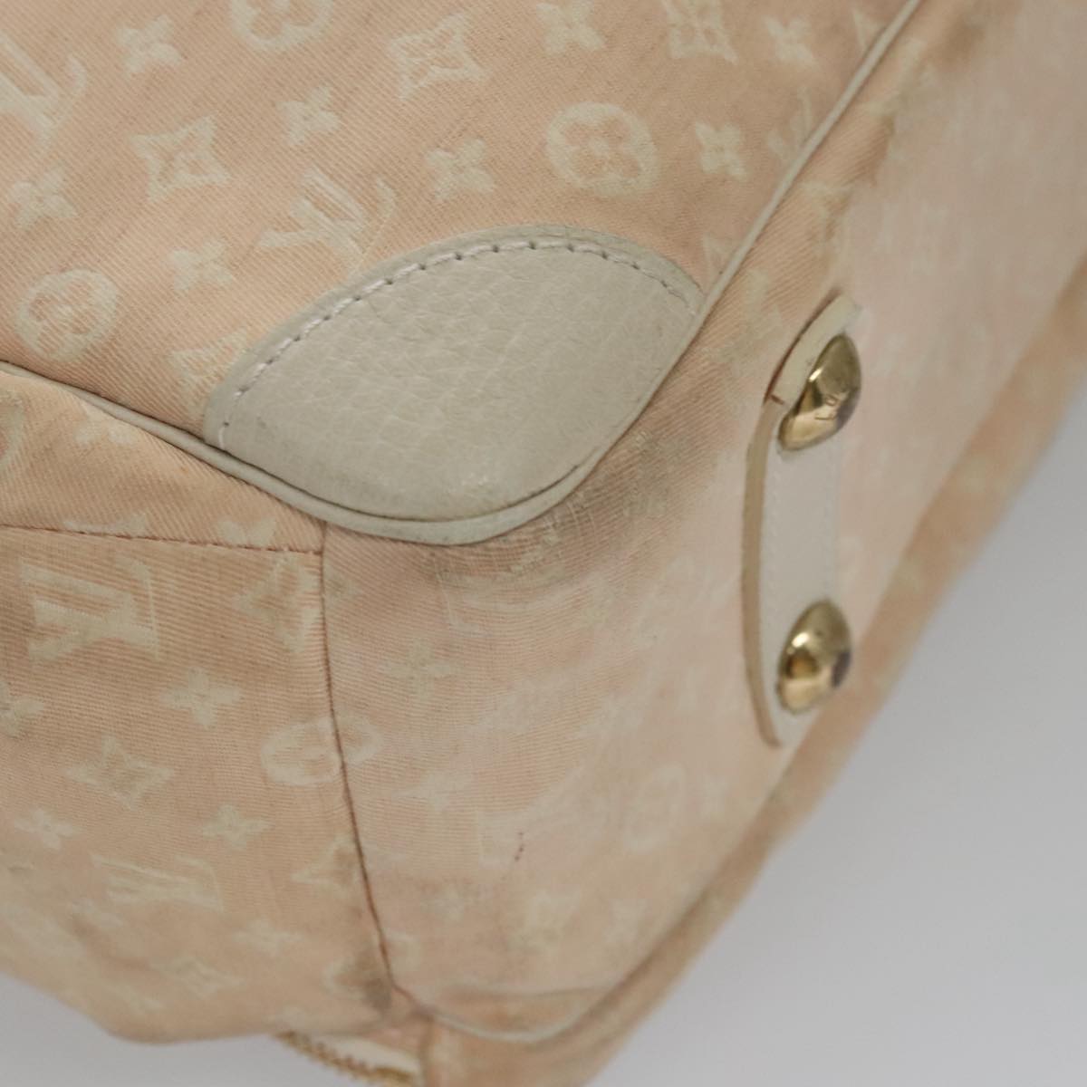 Mini Lin Canvas Tote Bag with Name Tag and Slight Wear
