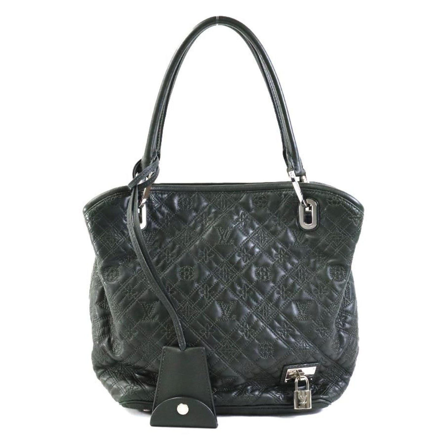 Lockme II Quilted Tote Dark Green