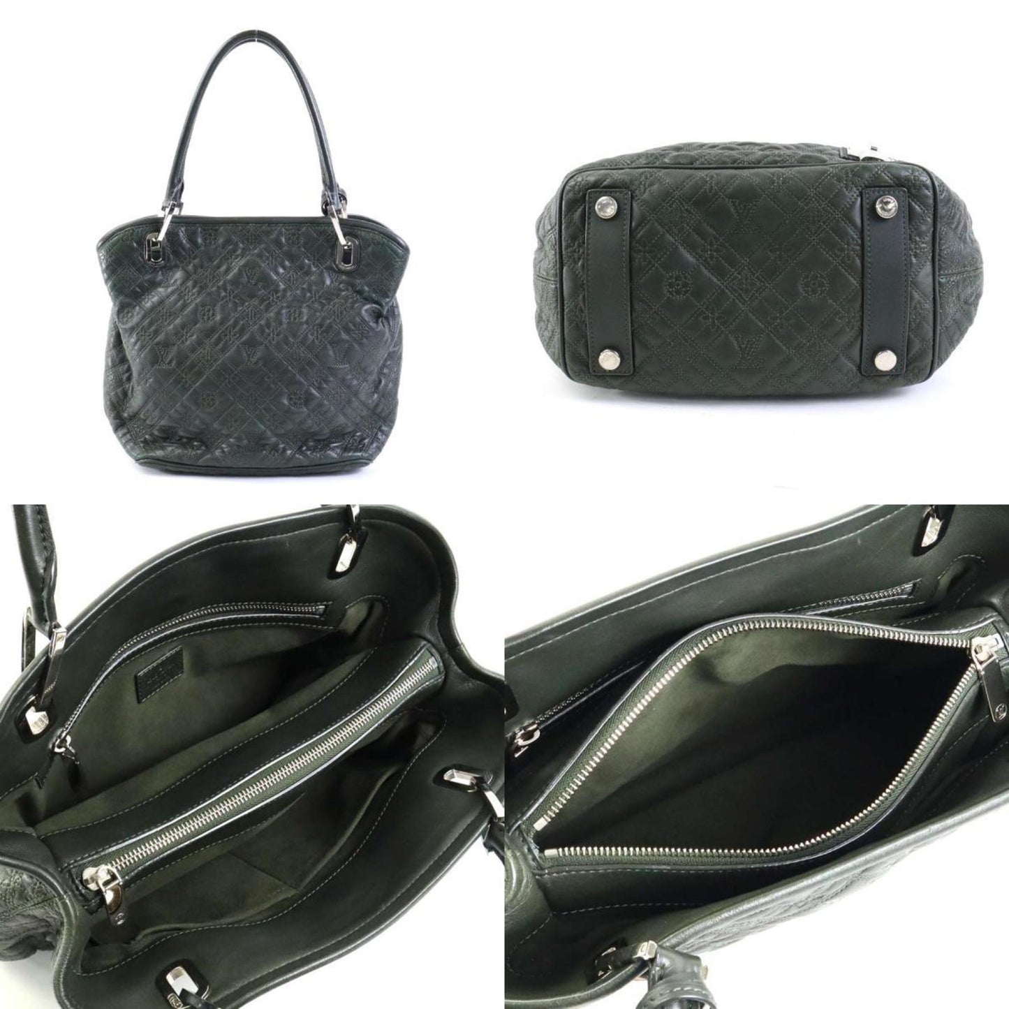 Lockme II Quilted Tote Dark Green