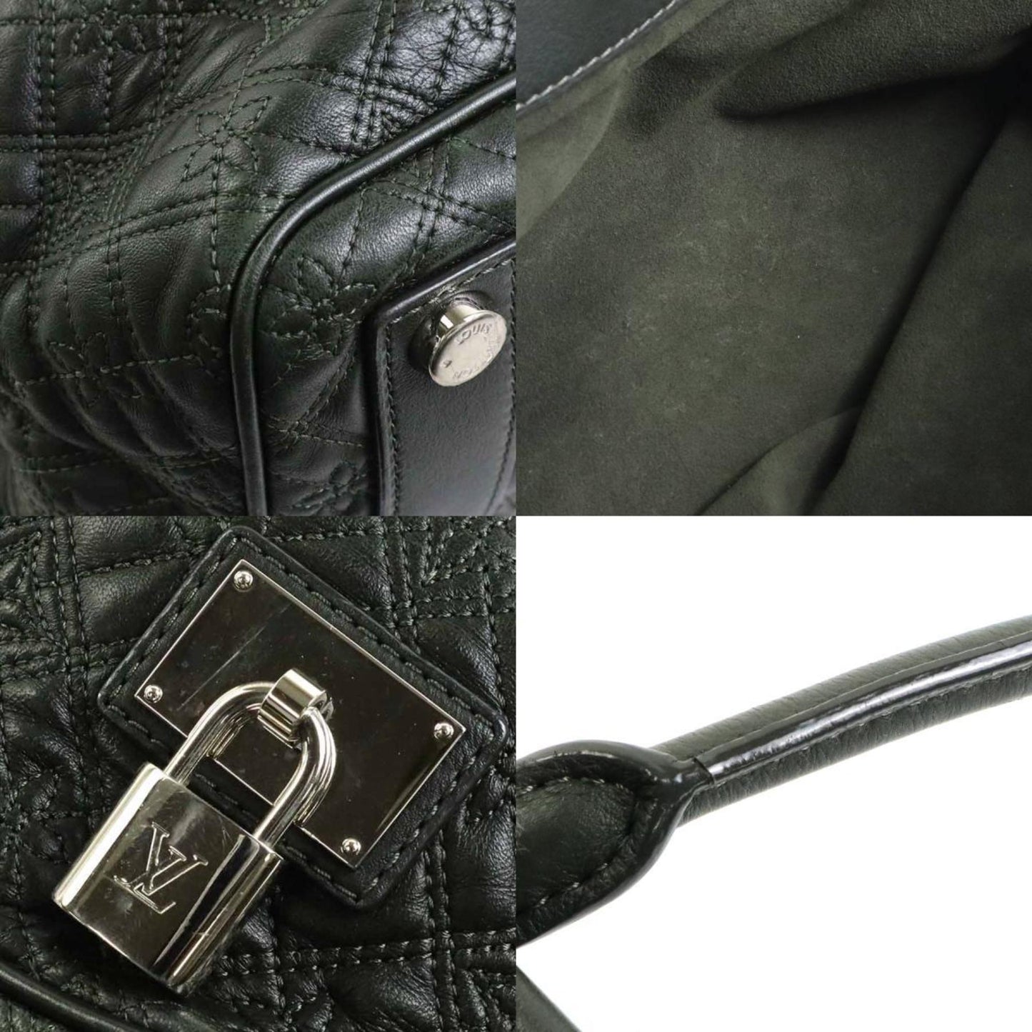 Lockme II Quilted Tote Dark Green