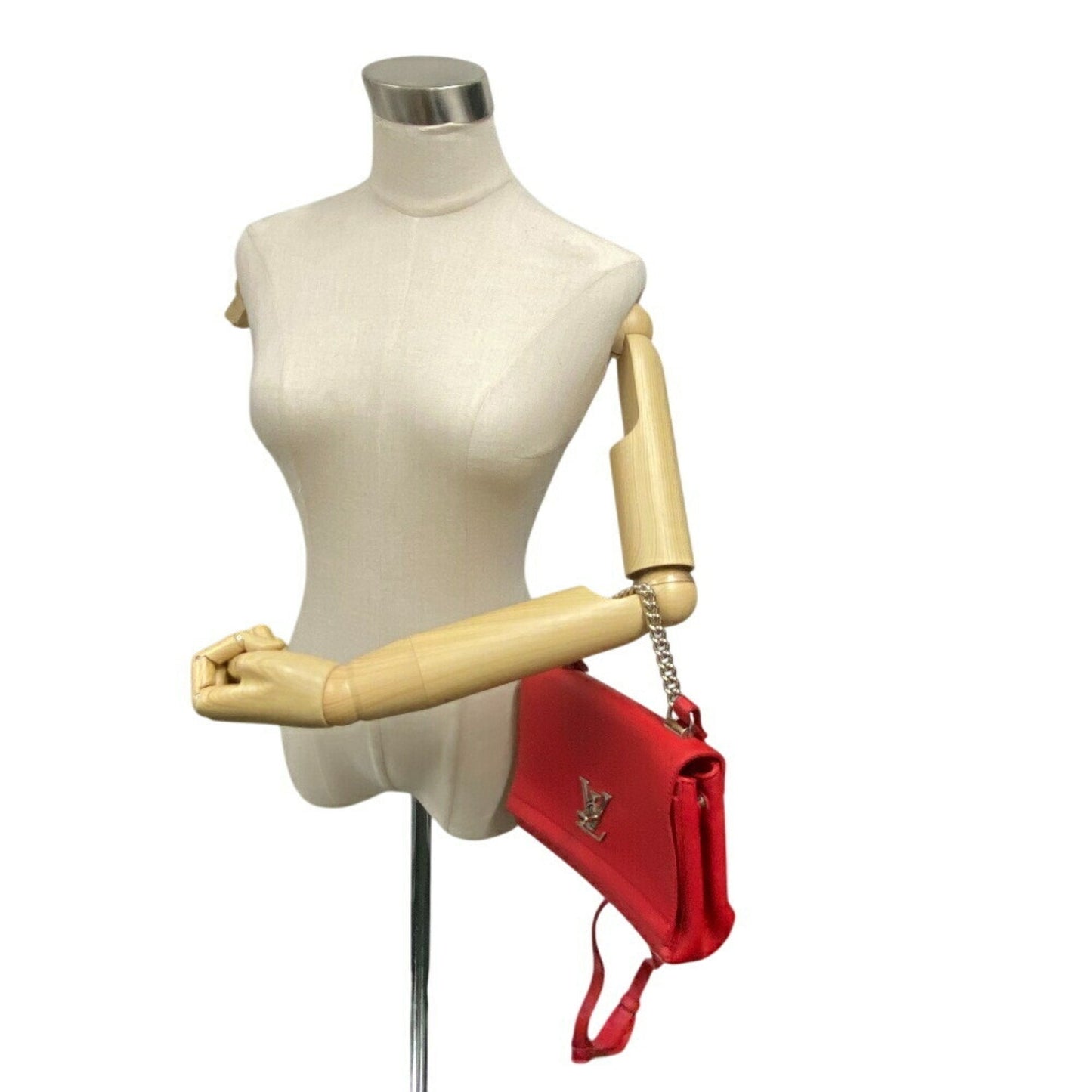 LV Pont 9 Red Leather Chain Bag