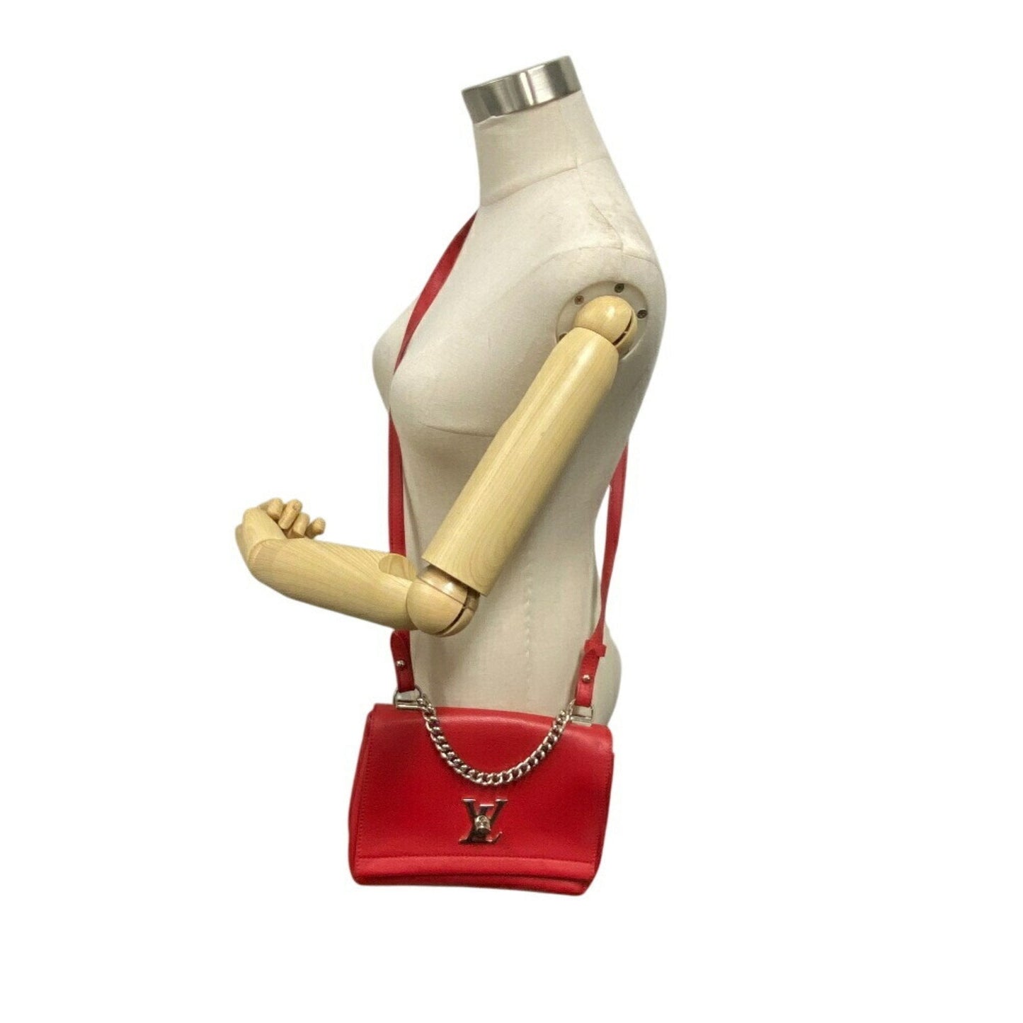 LV Pont 9 Red Leather Chain Bag