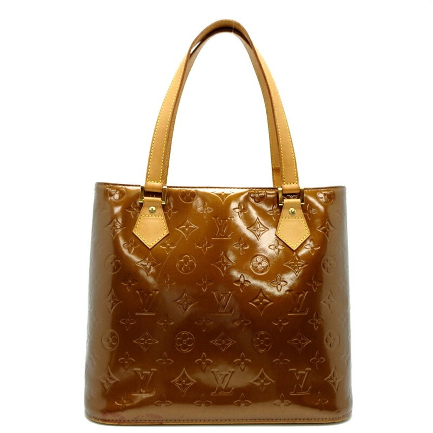 Monogram Vernis Tote Brown Leather
