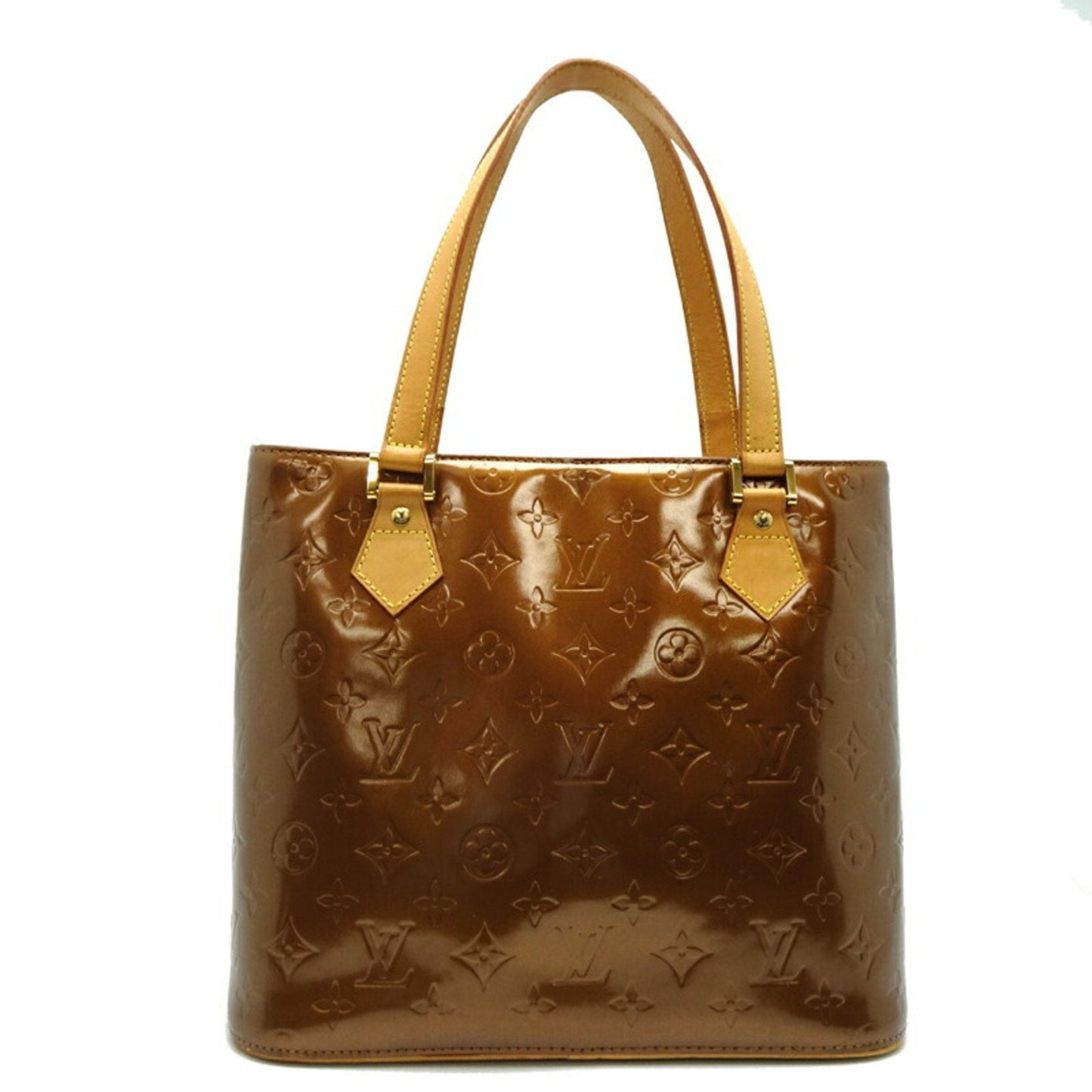Monogram Vernis Tote Brown Leather